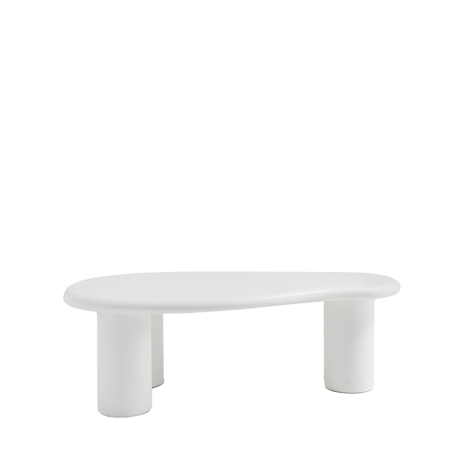 Luna - Table basse organique en fibre de ciment L120cm - Blanc