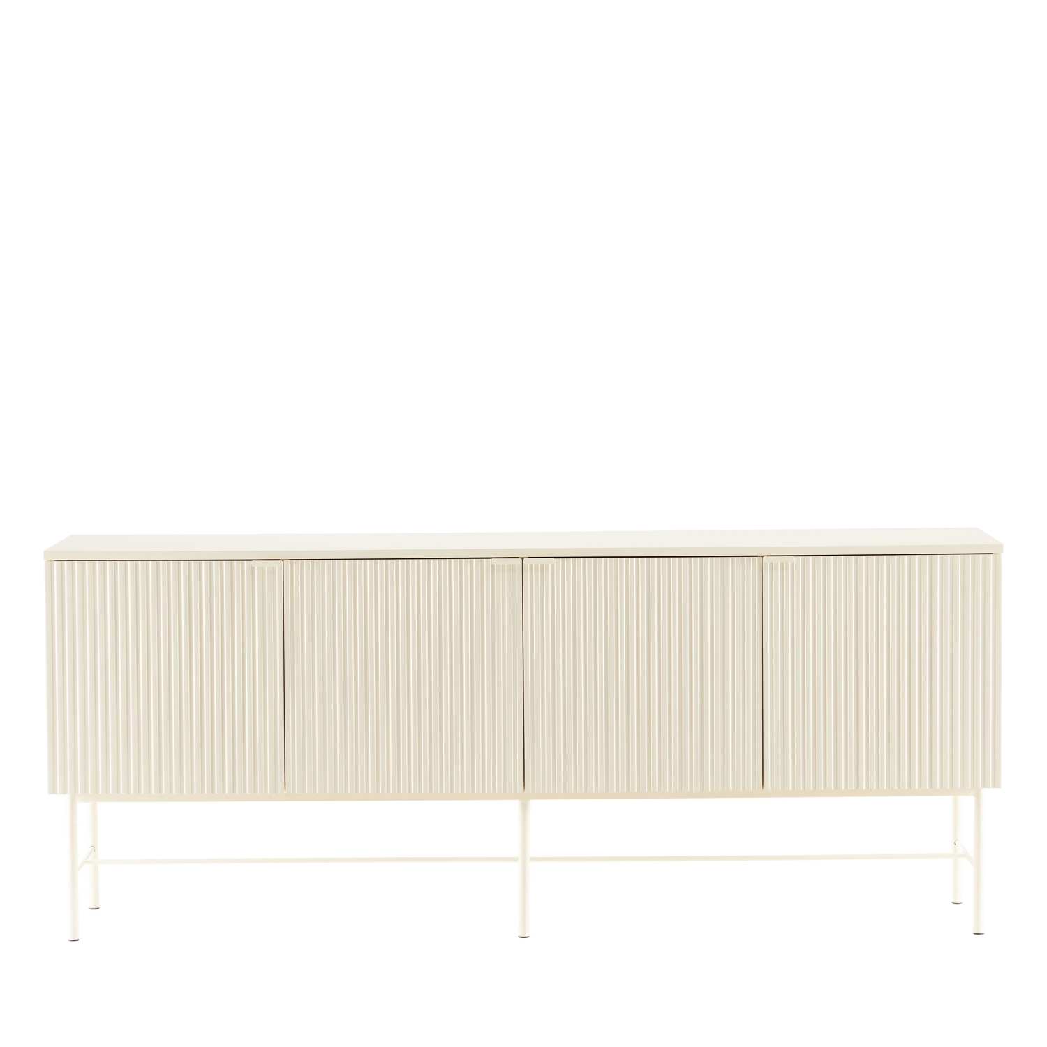 Molly - Buffet 4 portes en bois et métal L180cm - Crème