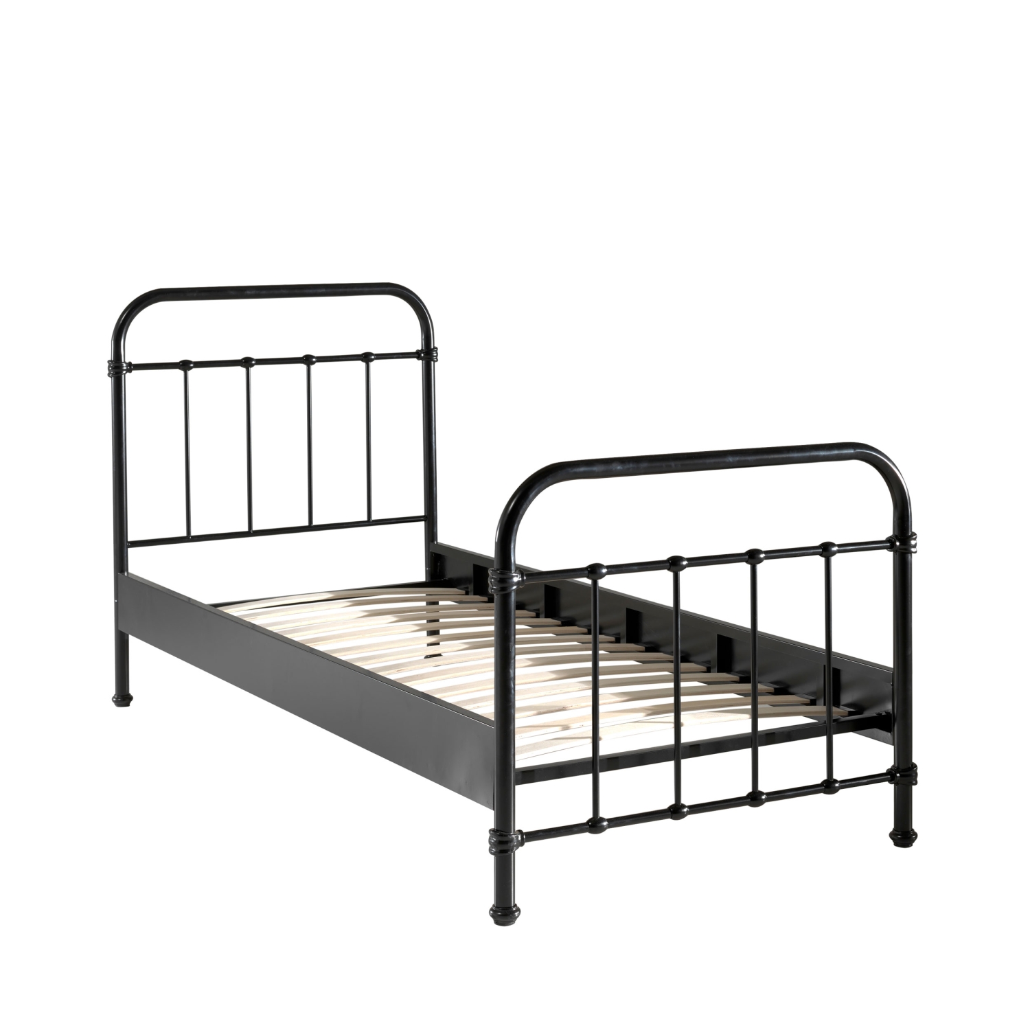 Malo - Lit enfant en métal 90x200cm - Noir