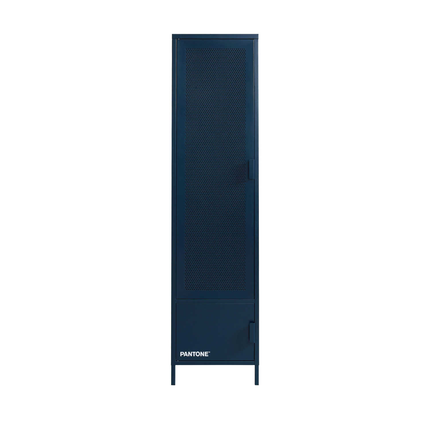Nino - Colonne de rangement 2 portes en métal PANTONE H180cm - Bleu nuit
