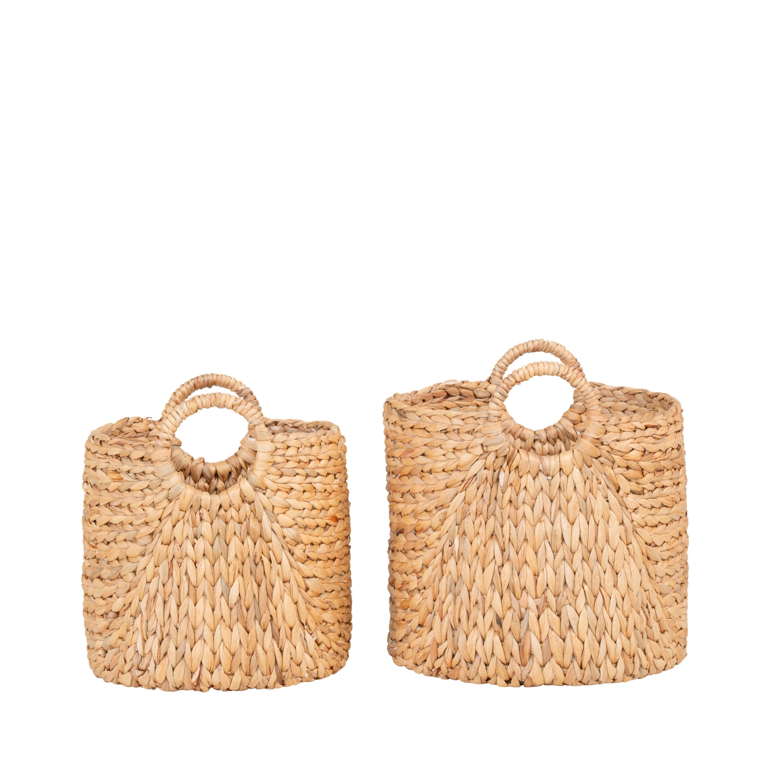 Passo - Lot de 2 paniers en jacinthe d’eau - Naturel