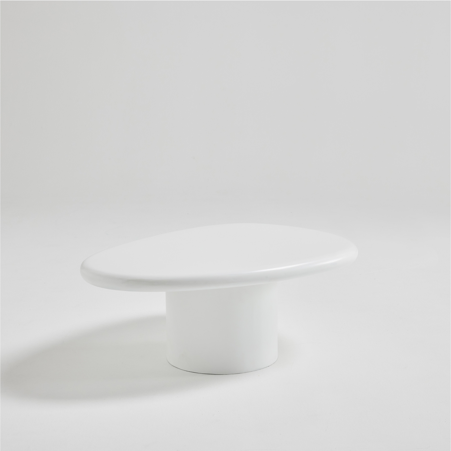 Luna - Table basse organique en fibre de ciment L80cm - Blanc