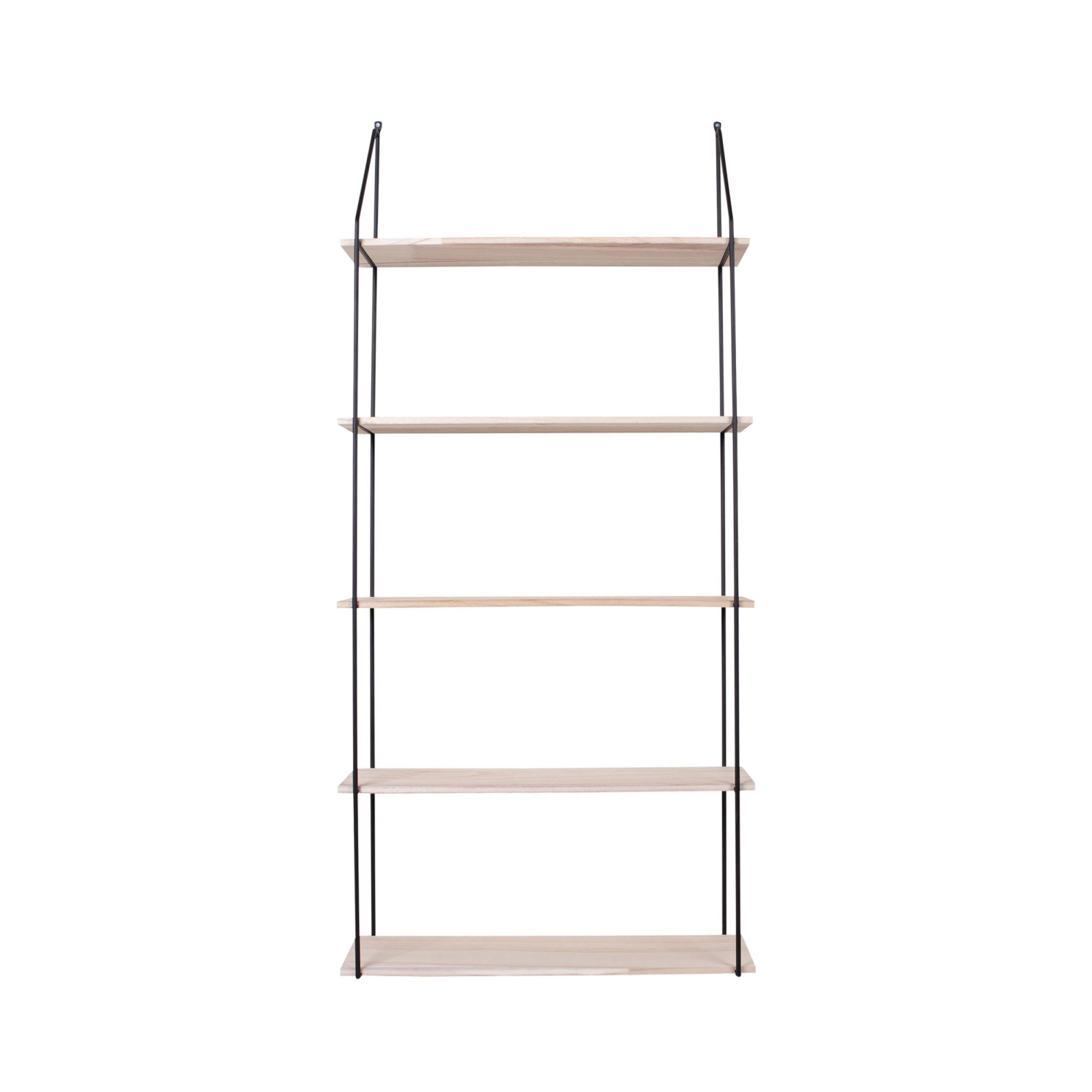 Eindhoven - Etagère murale en métal et bois 65x17xH145 cm - Bois clair / noir