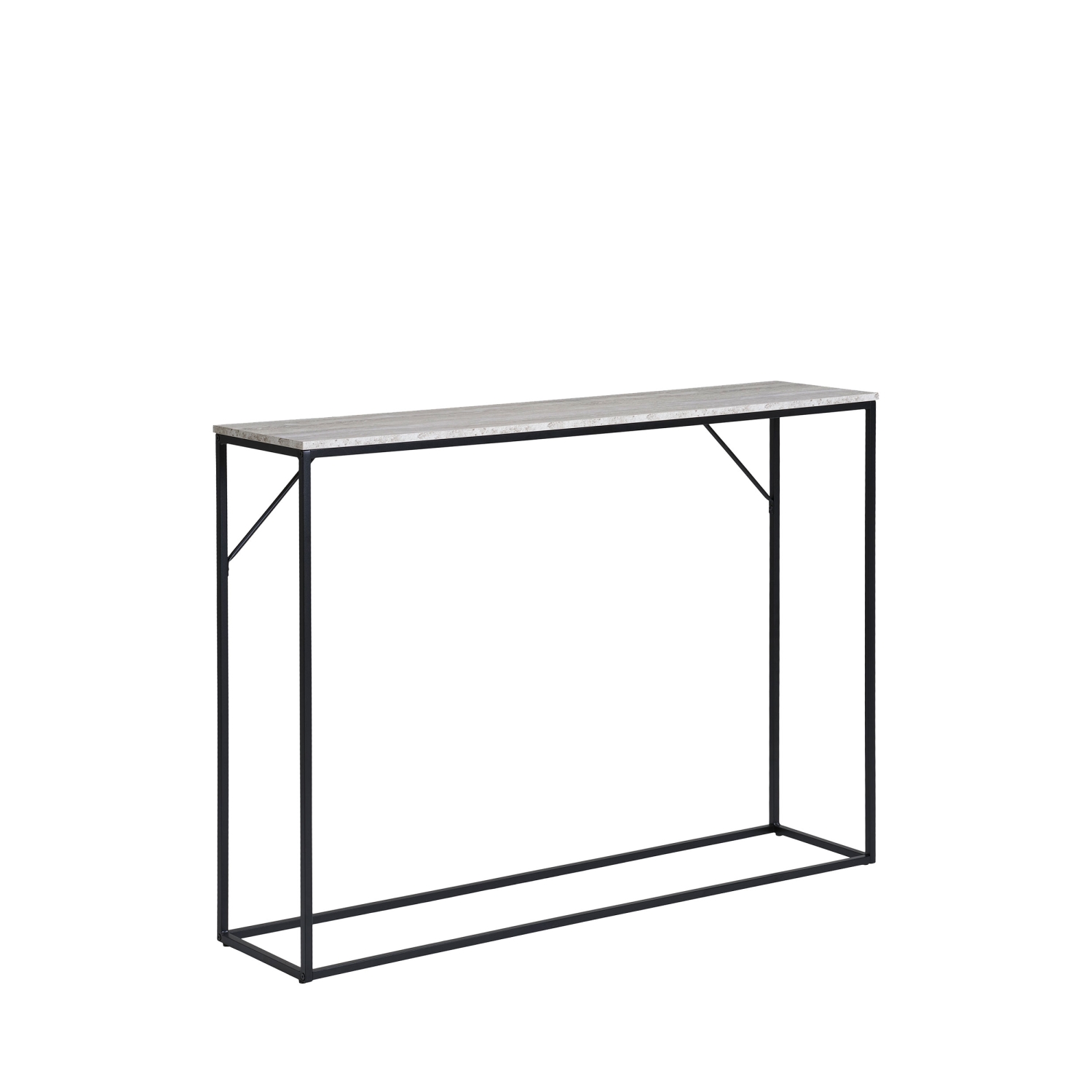 Vita - Console effet travertin et métal - Beige