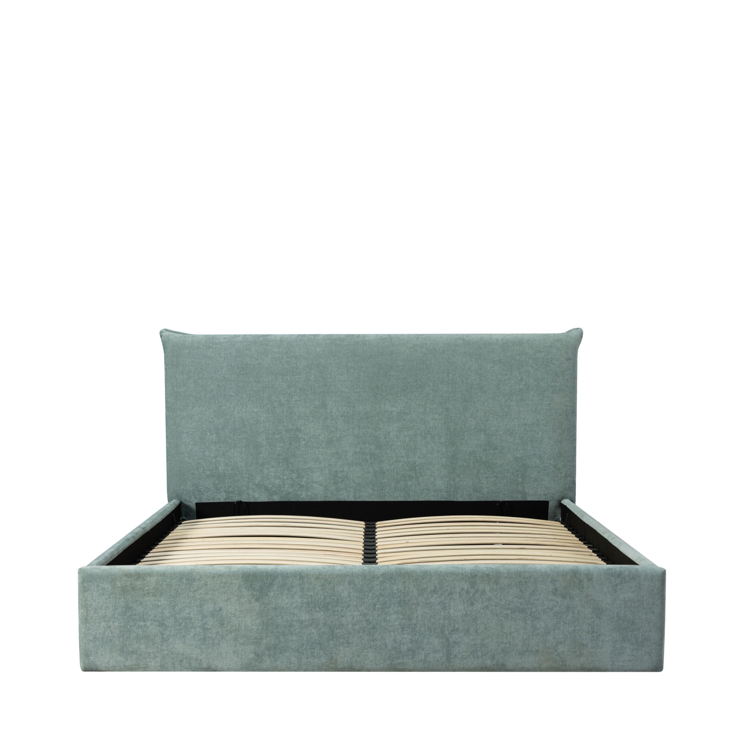 Mac beth - Lit coffre en tissu 160x200cm - Vert d'eau