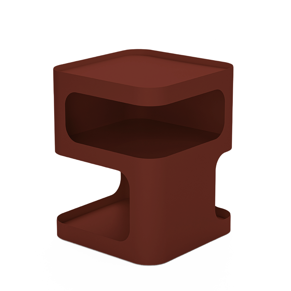 Karry - Petit meuble de rangement en métal H50cm - Bordeaux