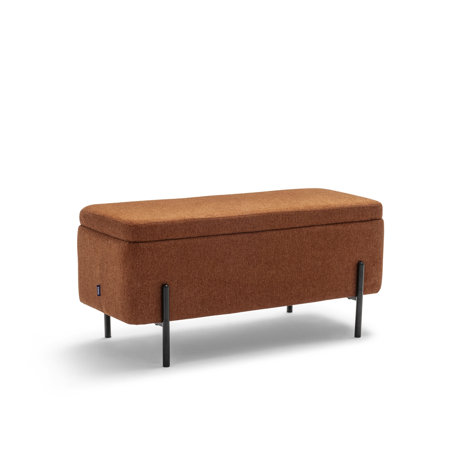 Kos - Banc coffre en tissu et métal L100cm - Rouille
