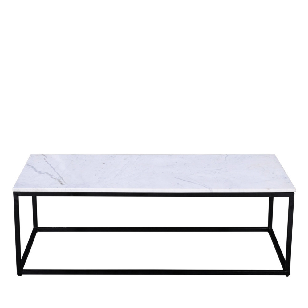 Saku - Table basse en marbre et métal 120x65cm - Blanc