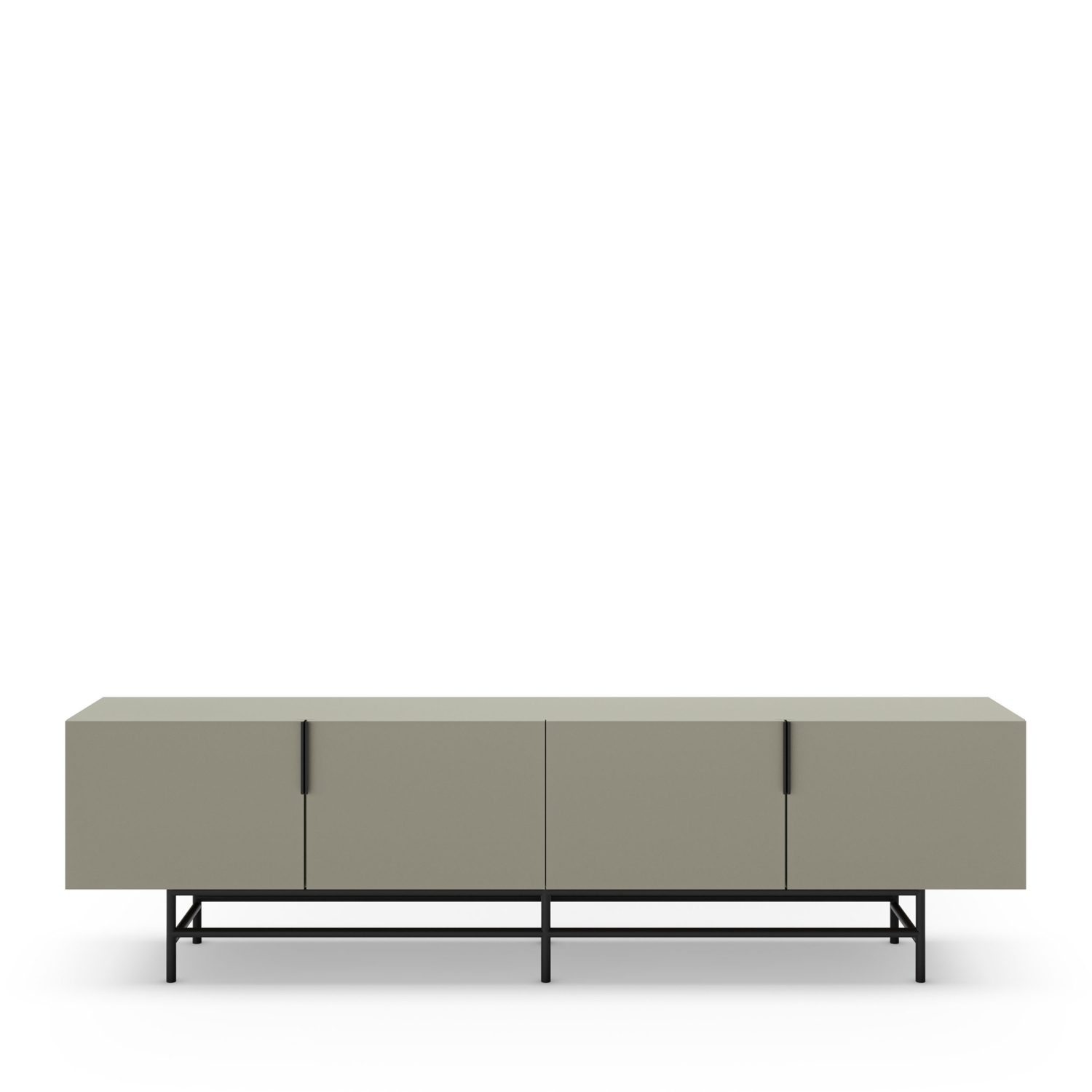 Vintara - Meuble TV 4 portes en bois et métal L200cm - Vert amande