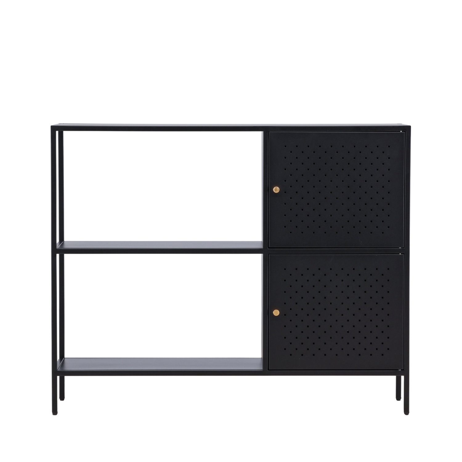 Salta - Buffet 2 portes en métal L100cm - Noir