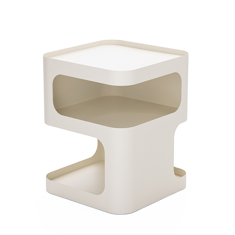 Karry - Petit meuble de rangement en métal H50cm - Beige