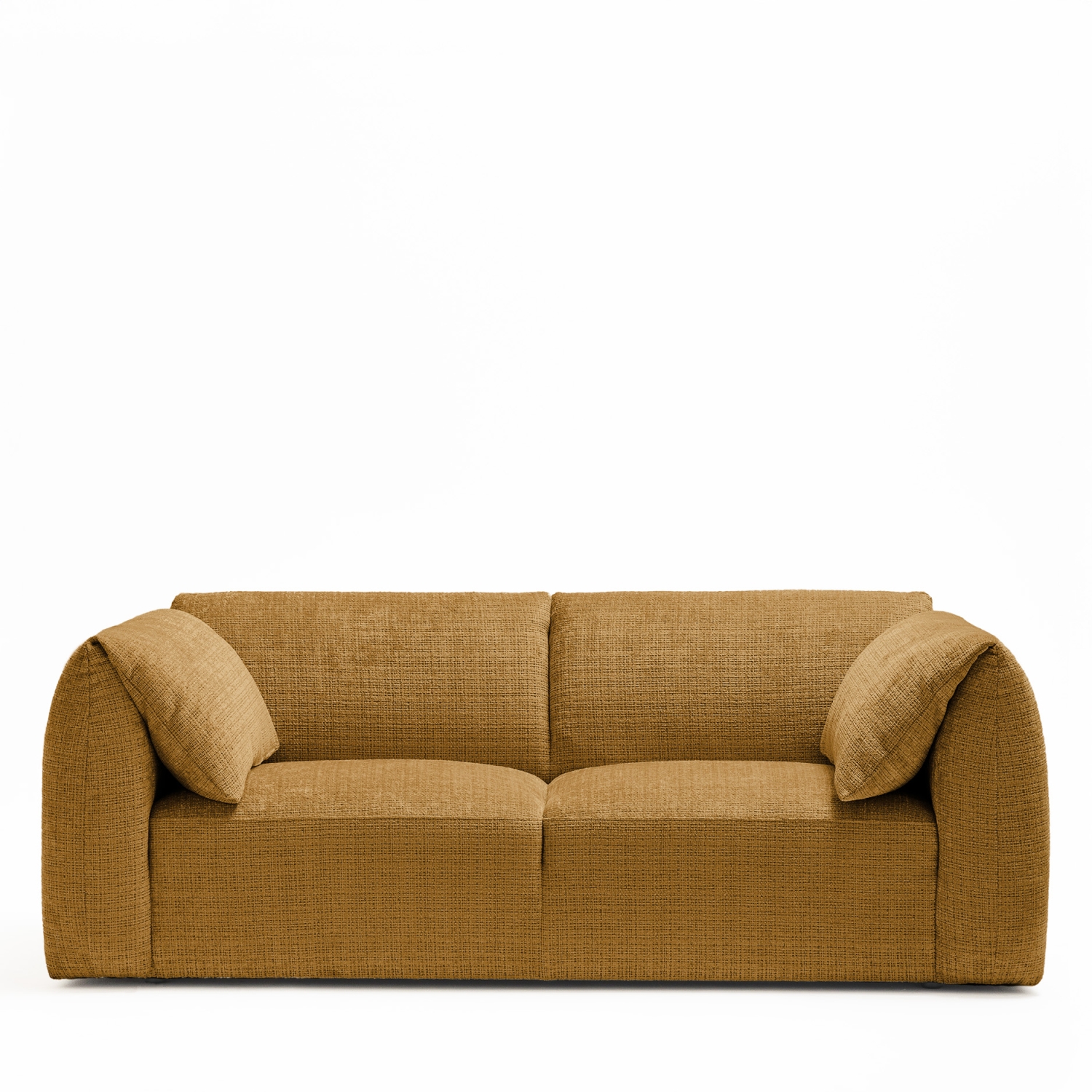 Logan - Canapé 3 places accoudoirs relevables avec tablette en tissu chenille - Bronze