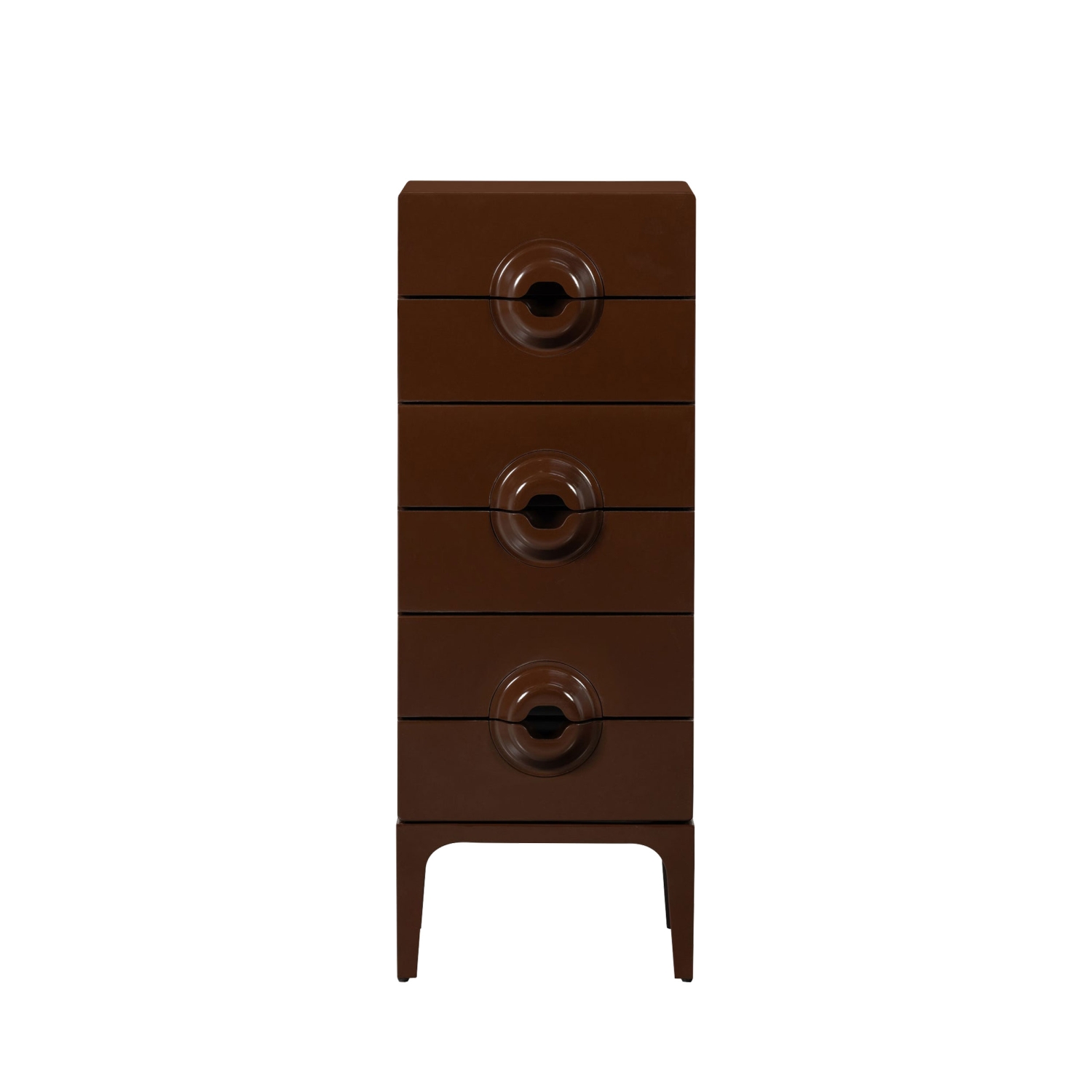 Merge - Petit meuble de rangement 6 tiroirs en bois et métal H120cm - Marron