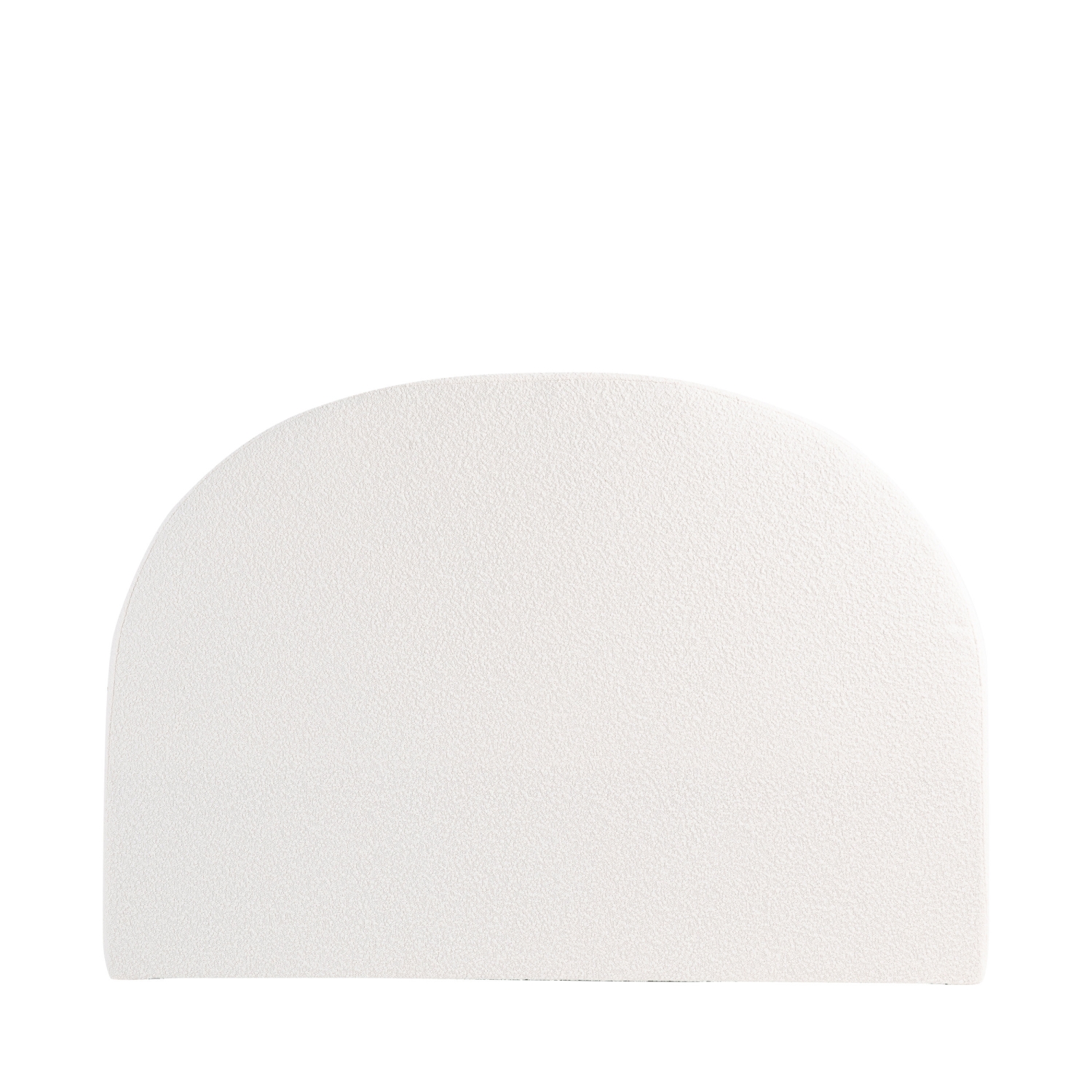 Noussa - Tête de lit en tissu bouclette demi-lune L150cm - Écru