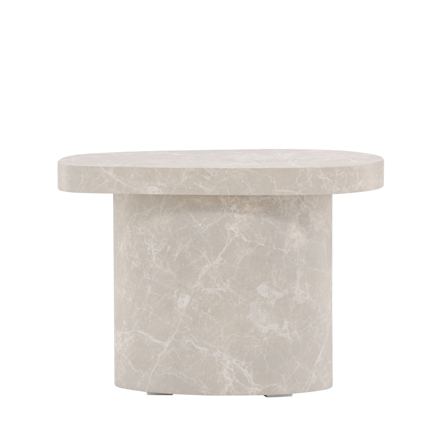 Bastad - Table d'appoint organique en effet marbre 50x30cm - Gris clair