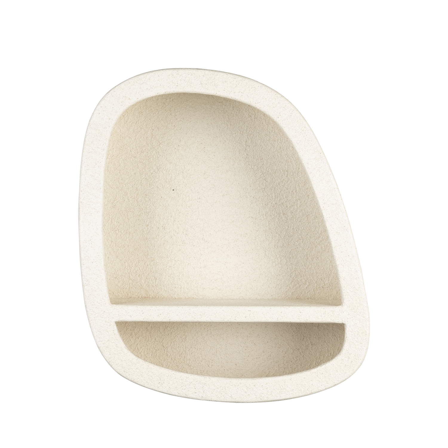 Veda - Etagère murale organique finition marbre recyclé 53x61cm - Ecru