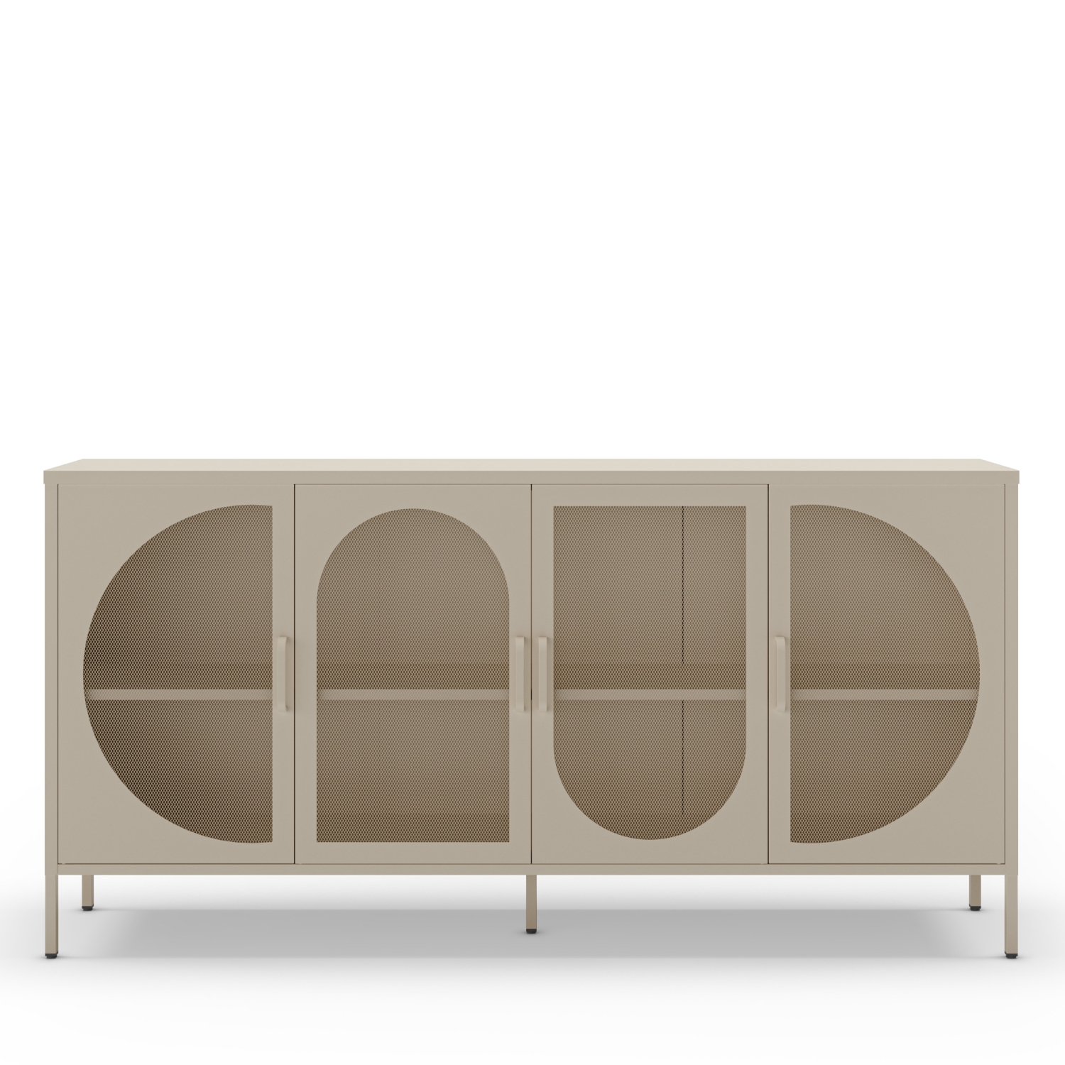 Zio - Buffet 4 portes en métal L160cm - Beige
