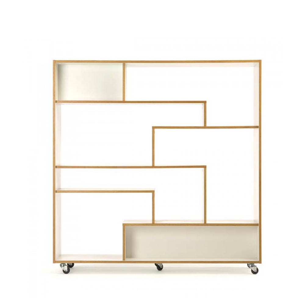 Southbury - Bibliothèque design graphique à roulettes - Blanc