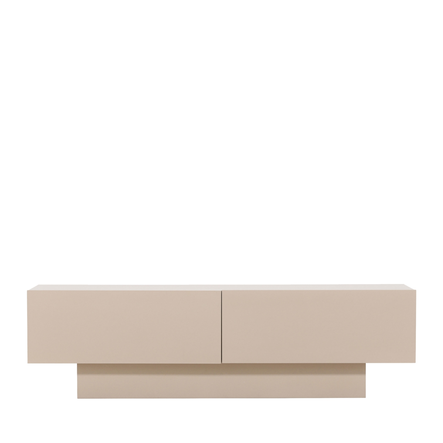 Cuenca - Meuble TV 2 portes battantes en bois L160cm - Beige
