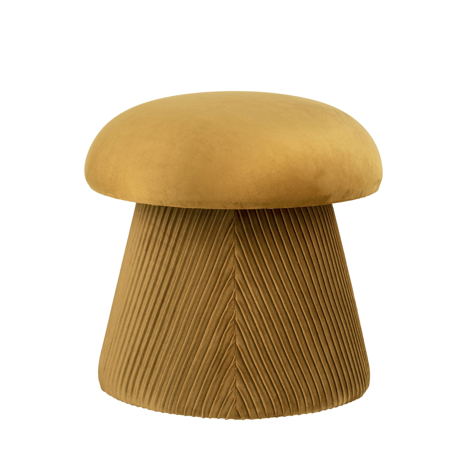Hampton - Pouf champignon en velours ø39cm - Couleur : Ocre