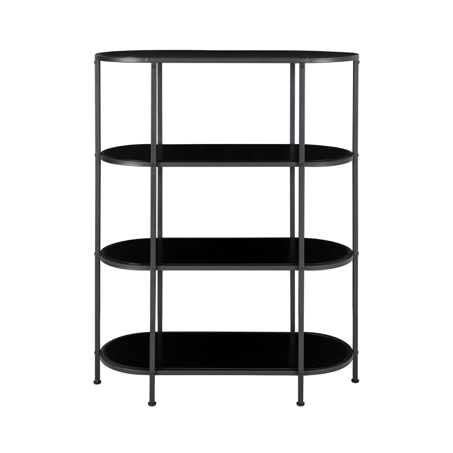 Vita - Étagère ovale en bois et métal 85x111cm - Noir