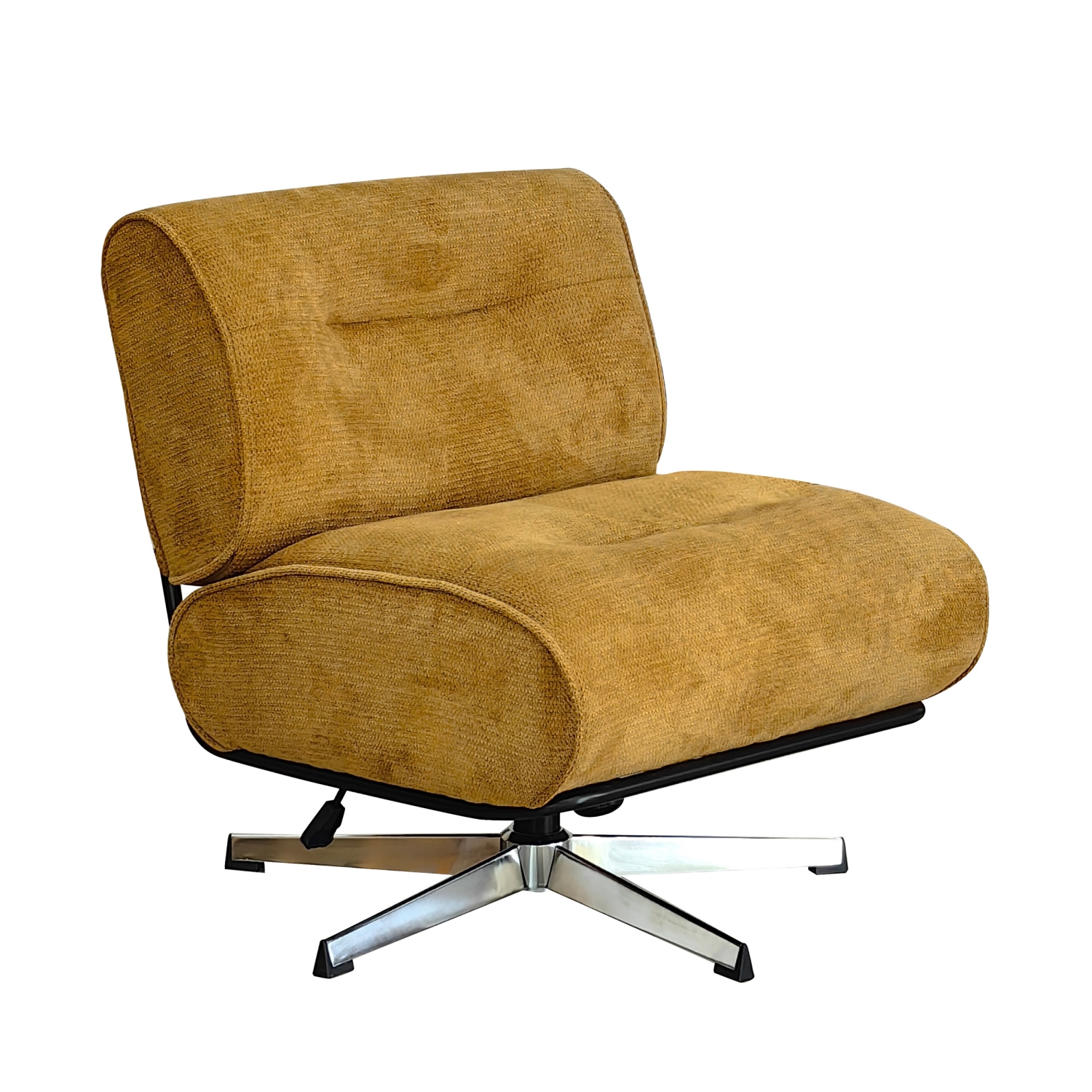 Simon - Fauteuil pivotant en tissu chenille pied étoile - Bronze