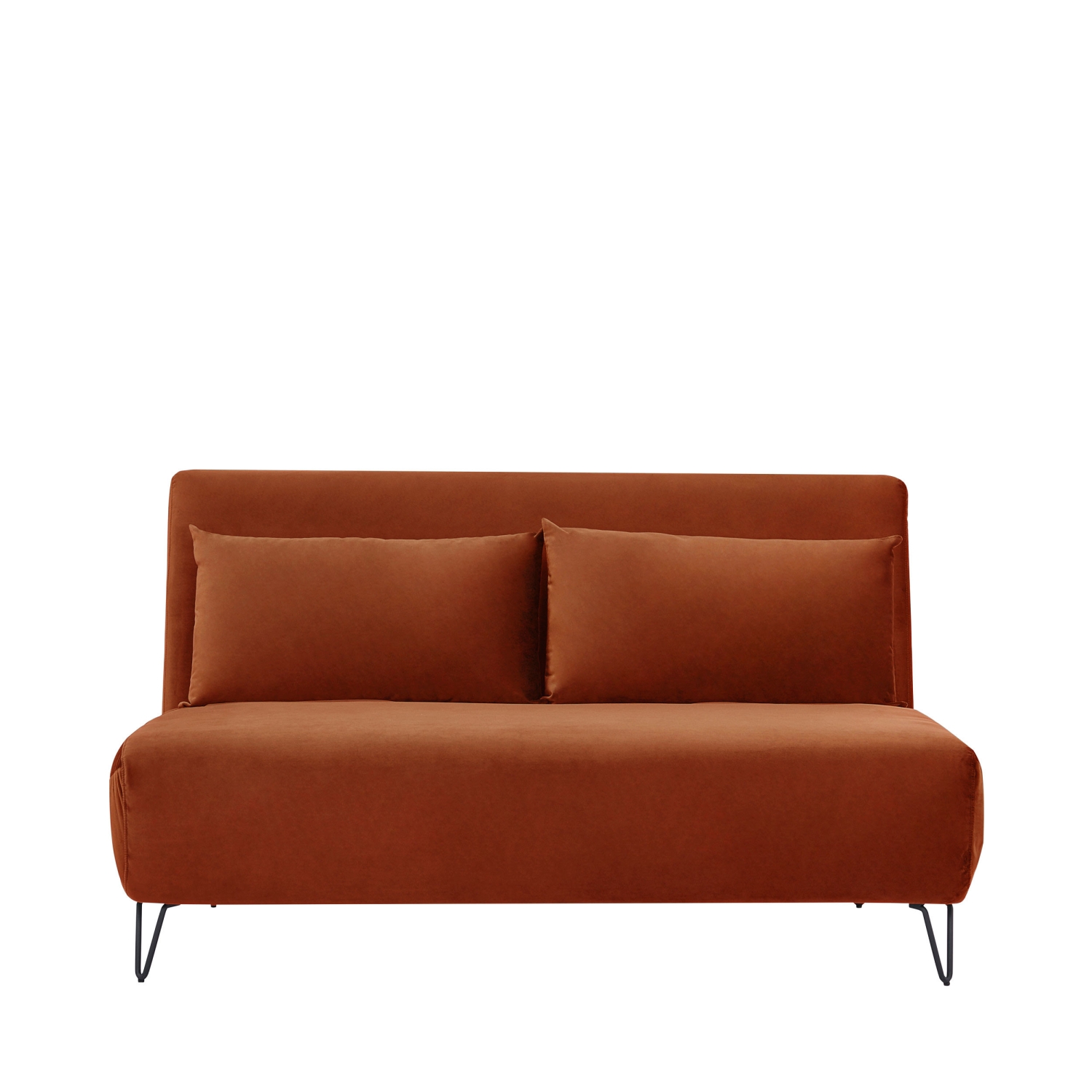 Joe Harper - Canapé convertible 2 places en velours - Rouille