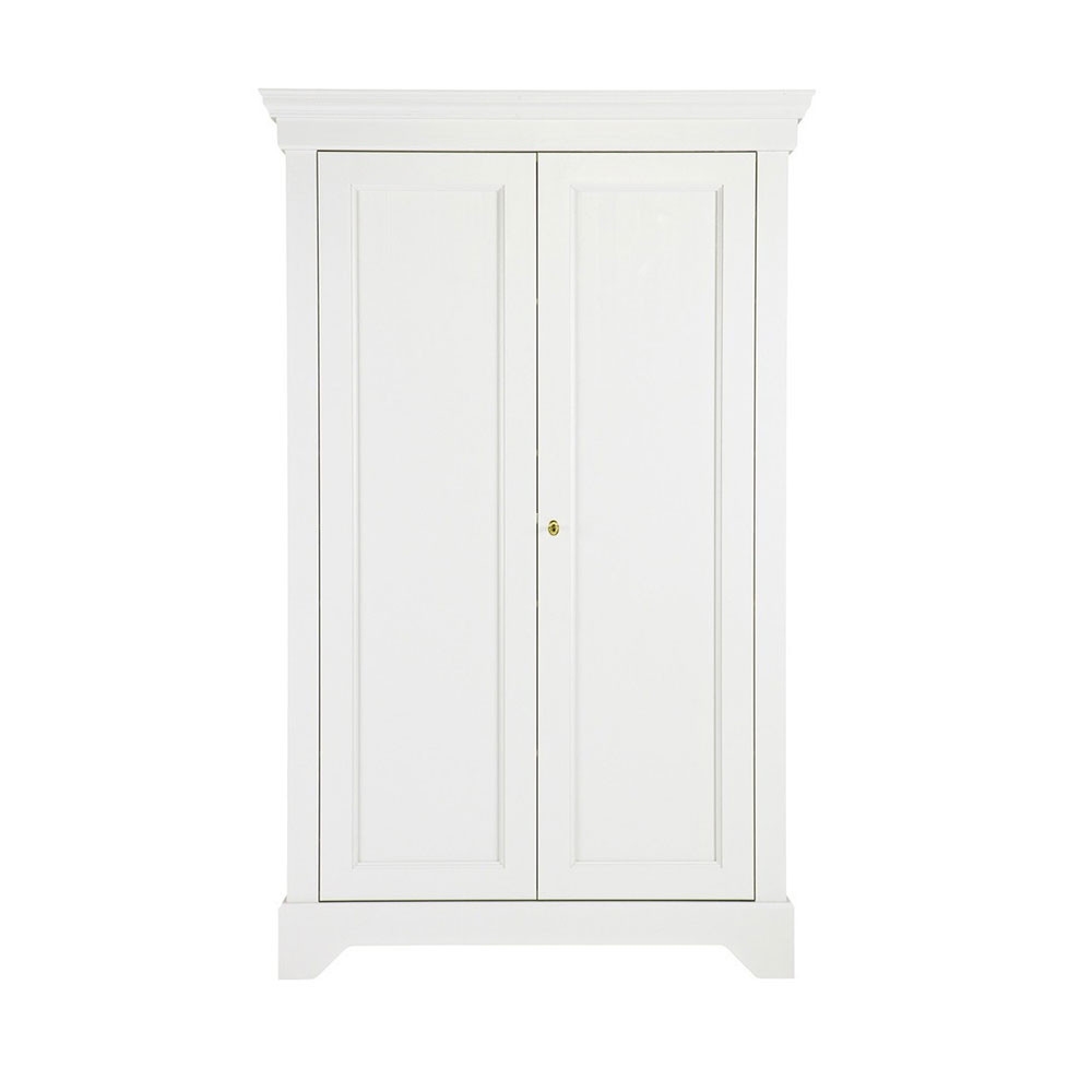Isabel - Armoire classique pin massif - Blanc