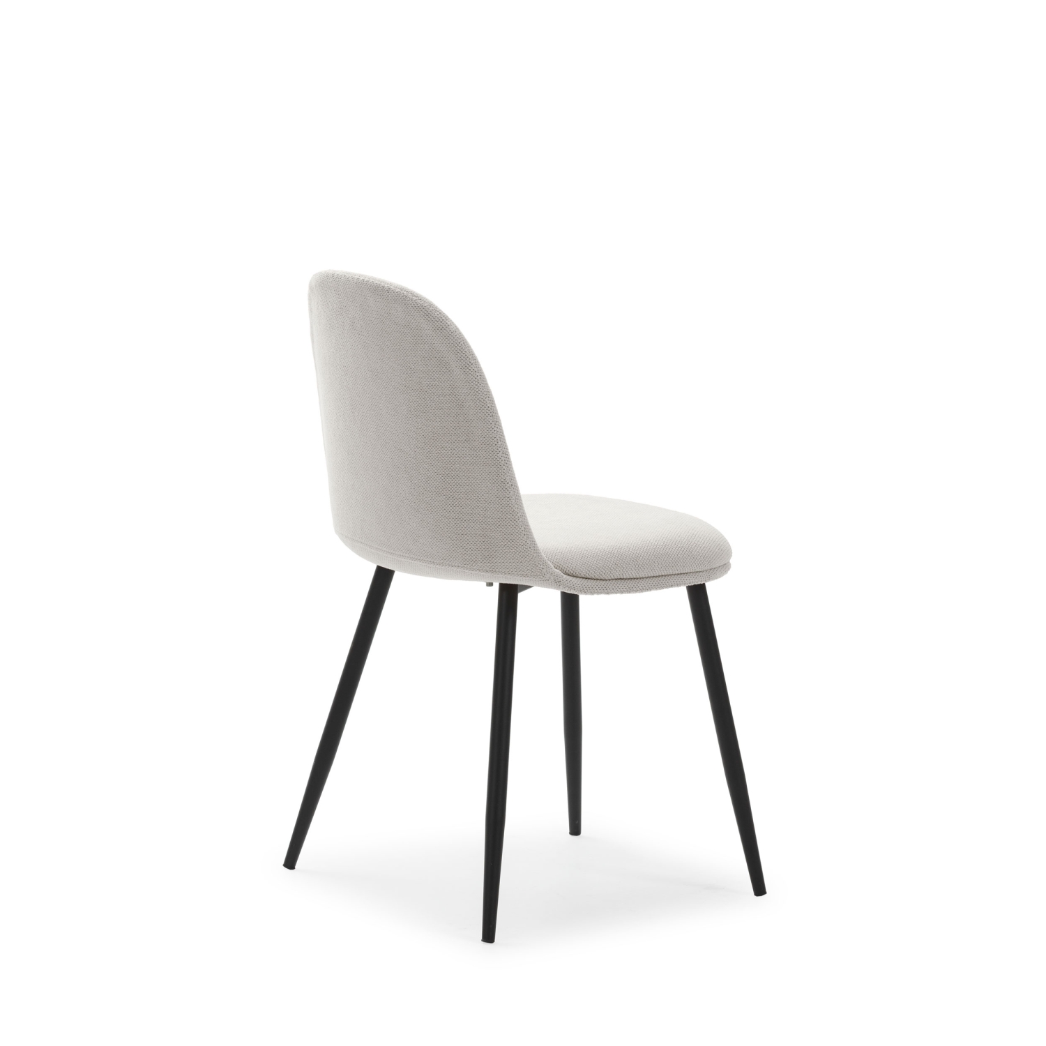 Elbe - Lot de 4 chaises en tissu et métal - Beige