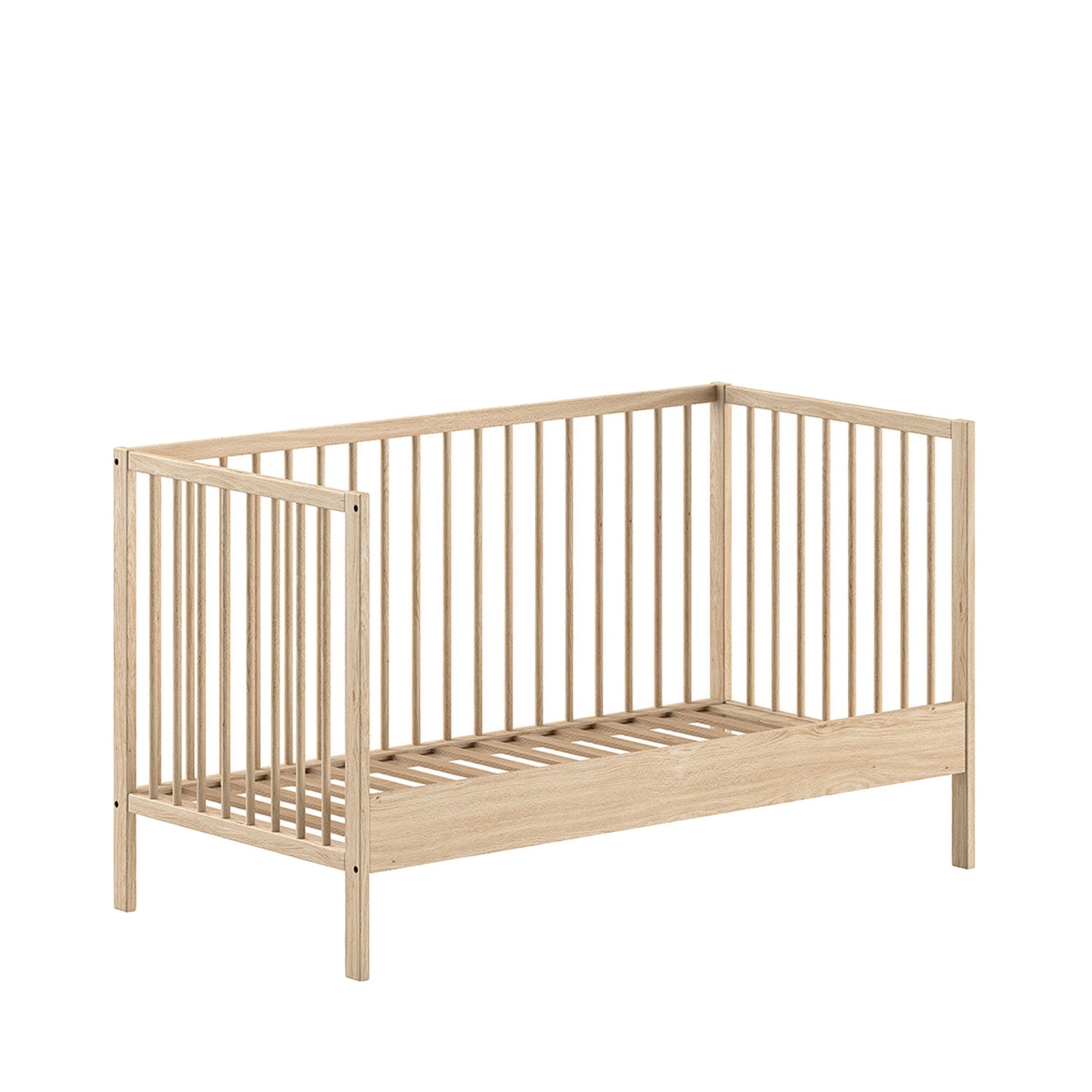 Coco - Lit enfant évolutif avec barrières en bois 70x140cm - Bois clair