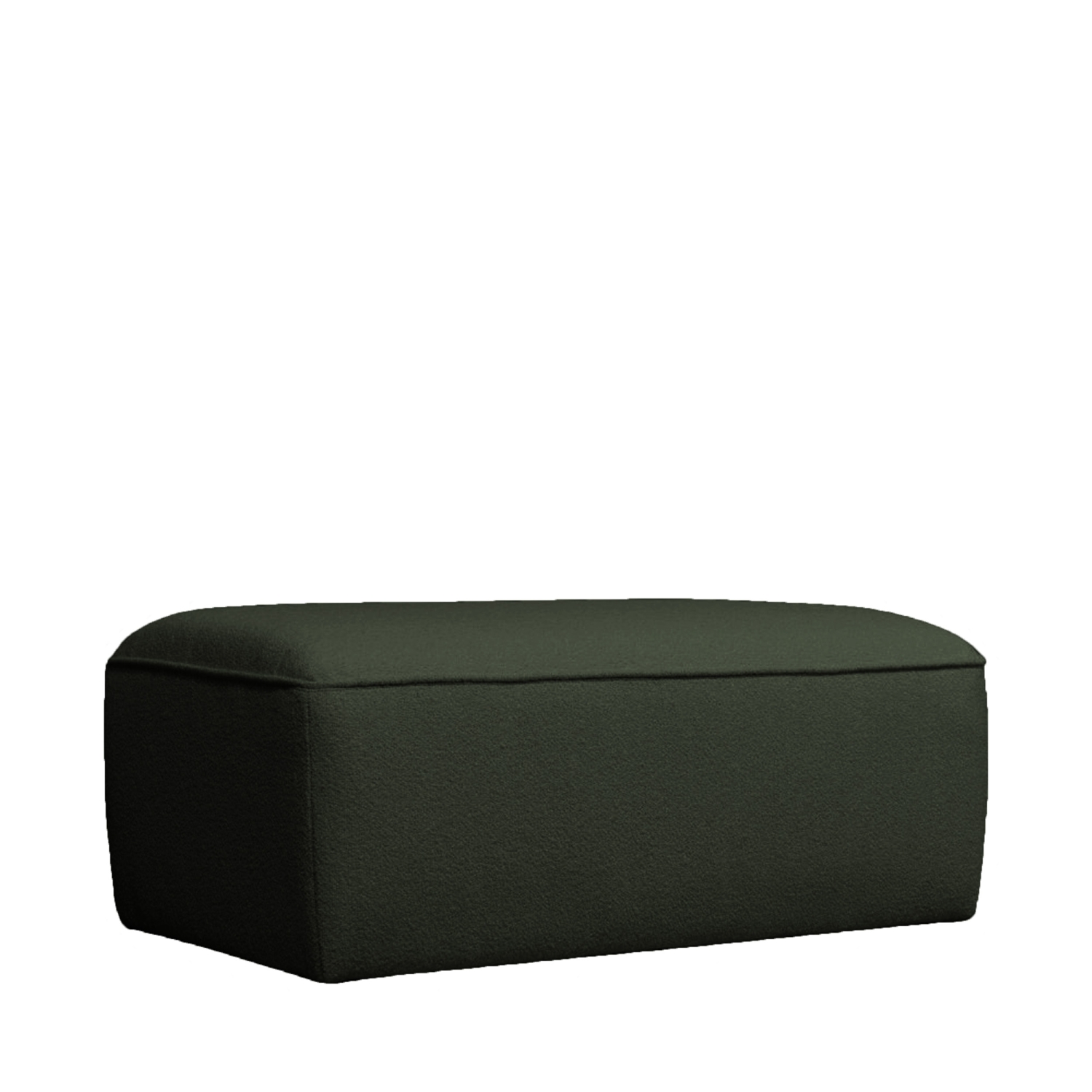 Noor - Pouf pour canapé modulable en tissu bouclette - Vert kaki