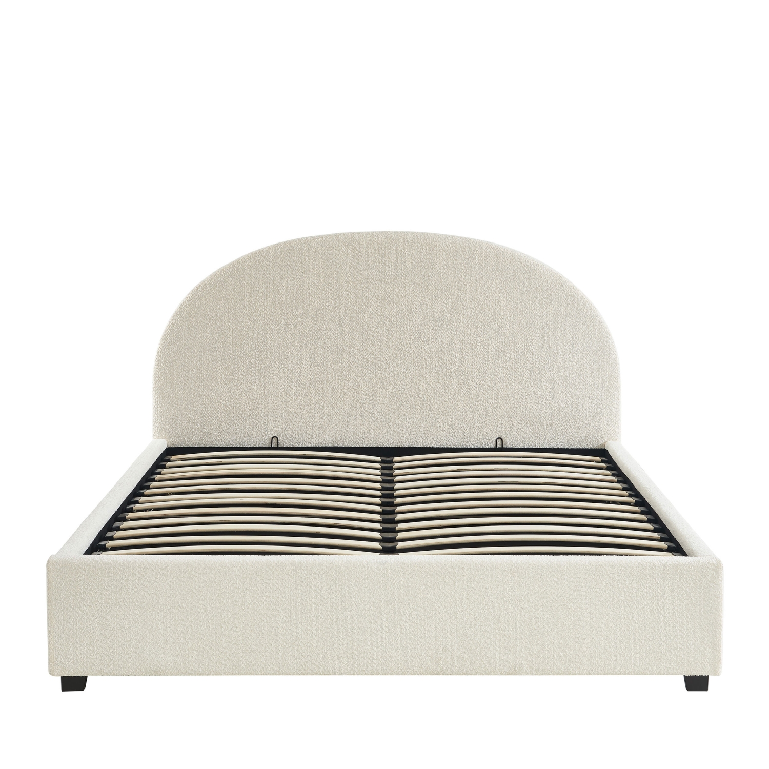 Merle - Lit coffre en tissu bouclette 160x200cm - Ecru