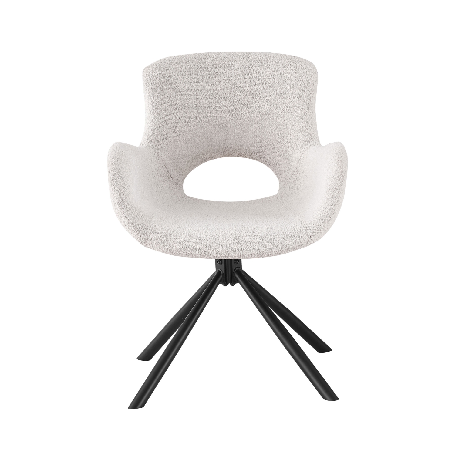 Amorim - Chaise de bureau en tissu bouclette et métal - Blanc