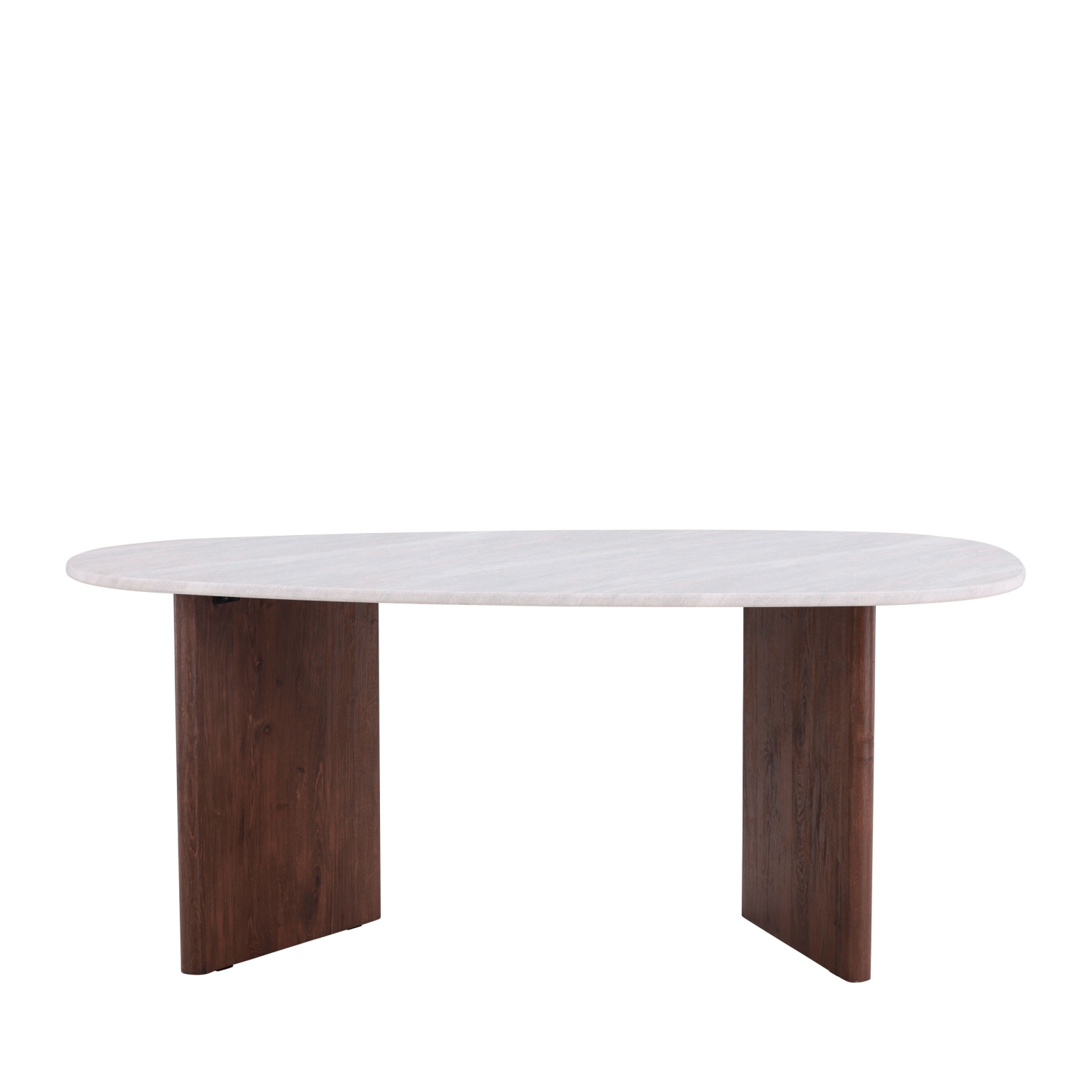 Gronvik - Table à manger 8 personnes organique effet marbre - Gris clair