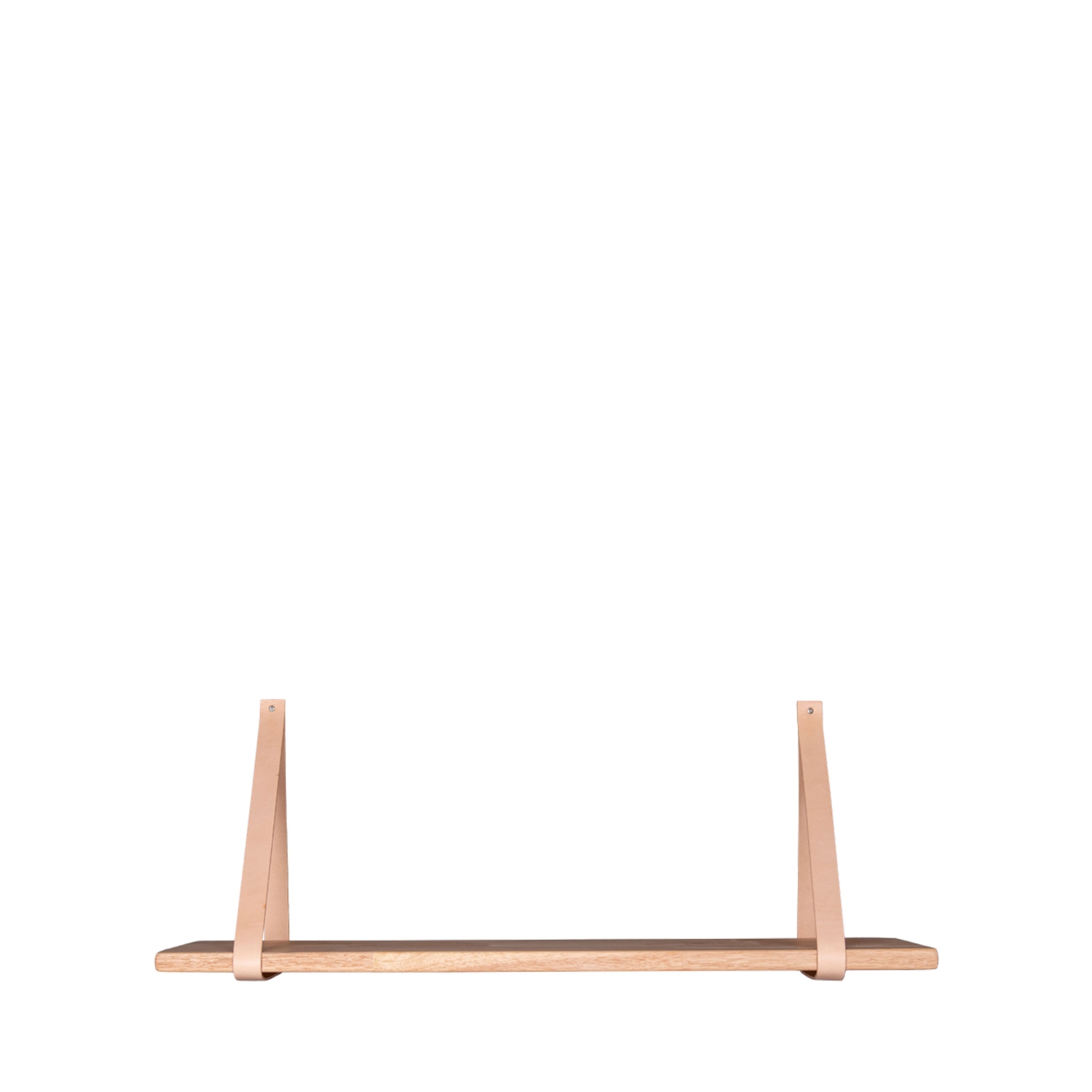 Forno - Etagère murale en bois et cuir 120x20 cm - Naturel