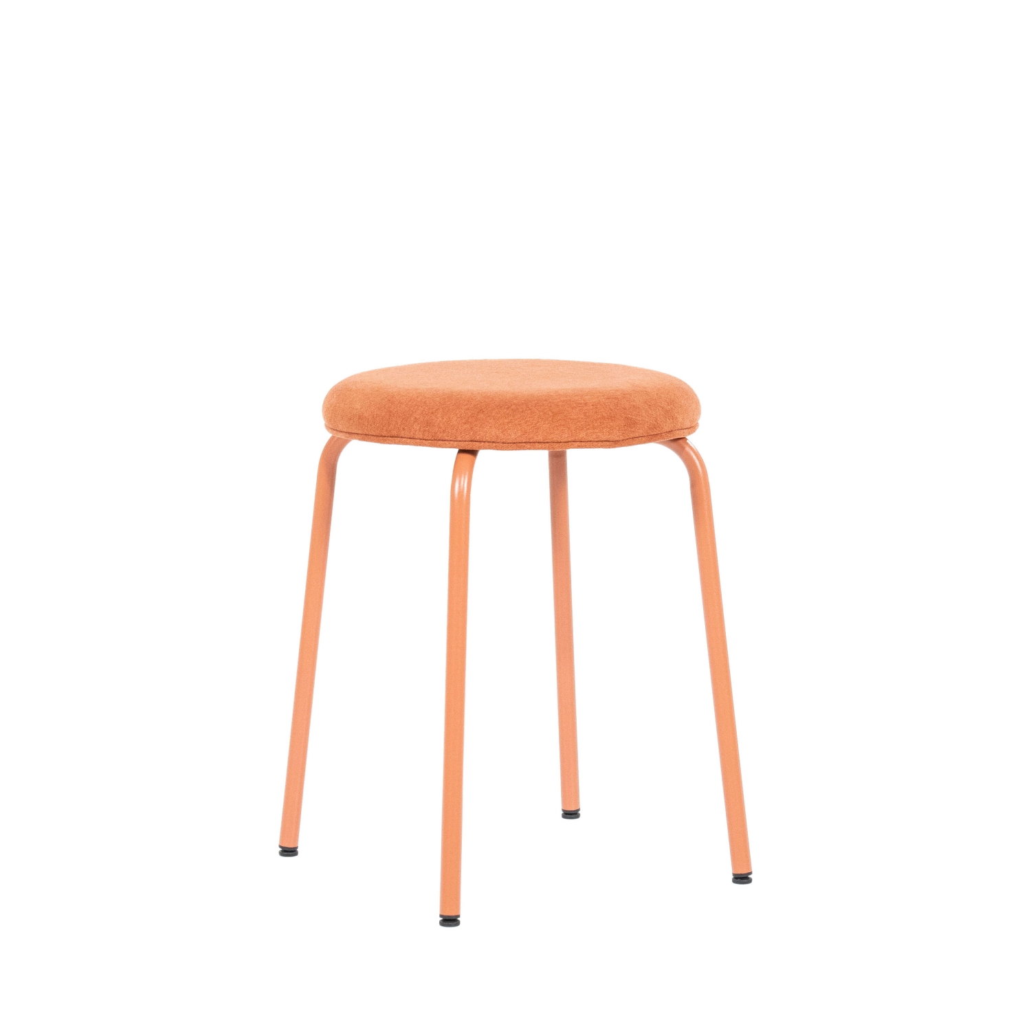 Skola - Lot de 2 tabourets ronds en tissu et métal ø37cm - Terracotta
