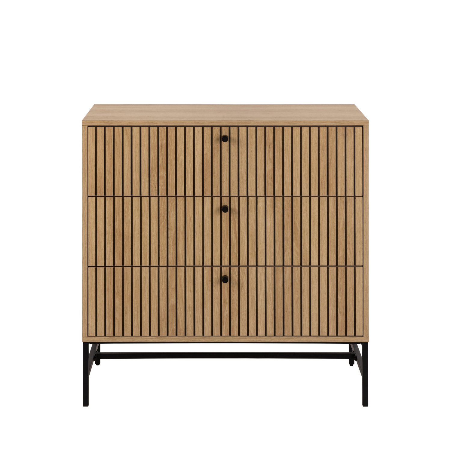 Storo - Commode 3 tiroirs en bois L80,6cm - Bois clair