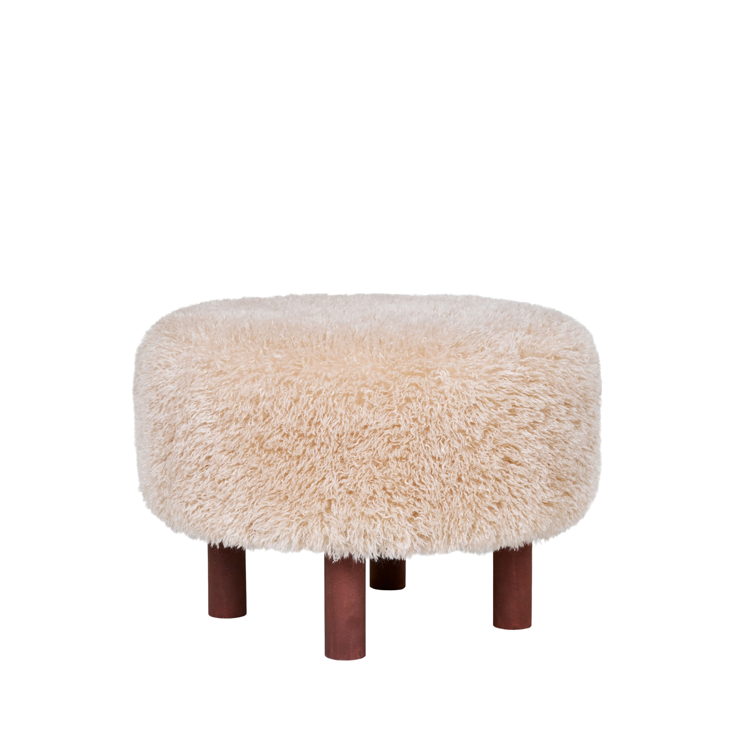 Inverness - Pouf rond en fausse fourrure ø50cm - Beige
