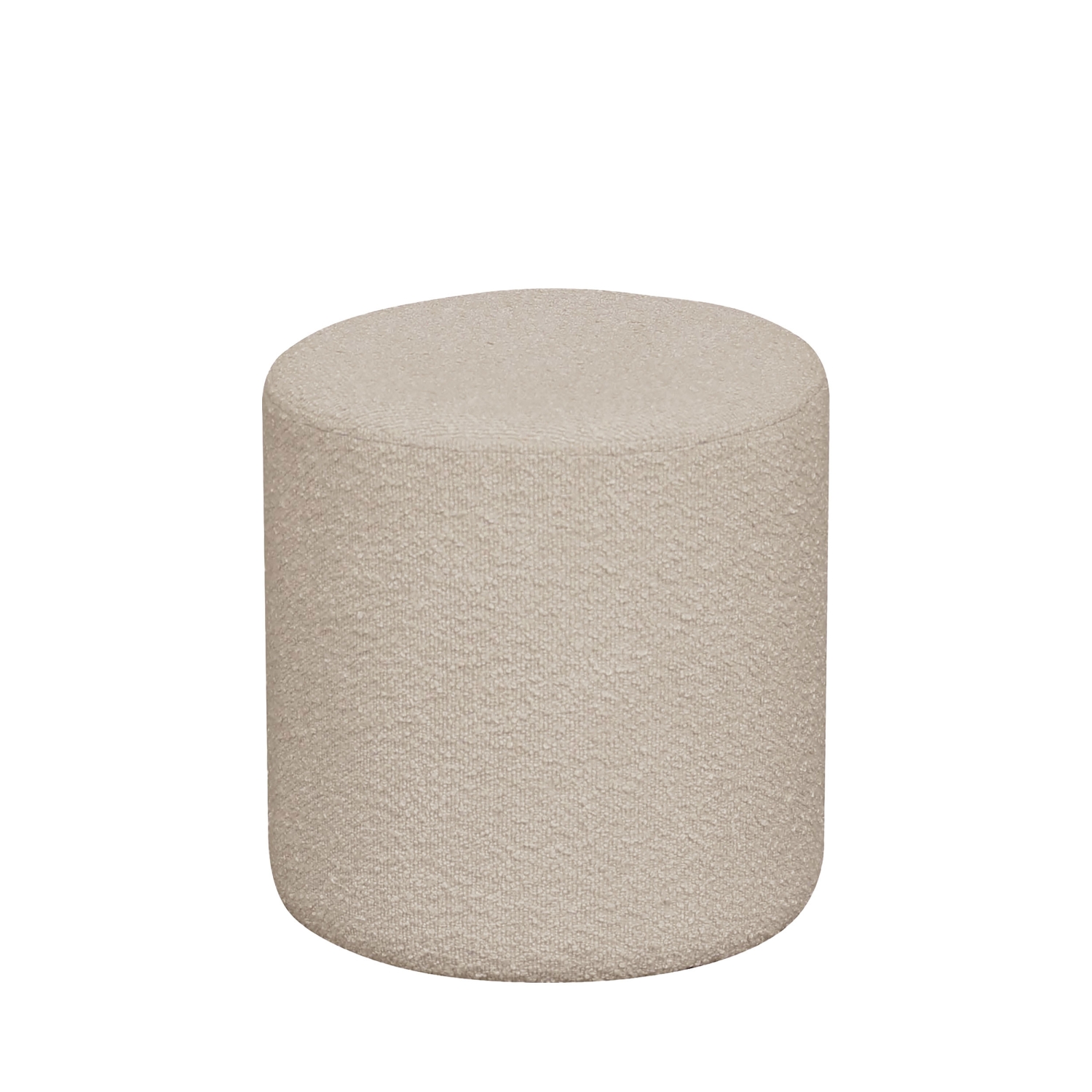 Ejby - Pouf rond en tissu bouclette ø34cm - Beige