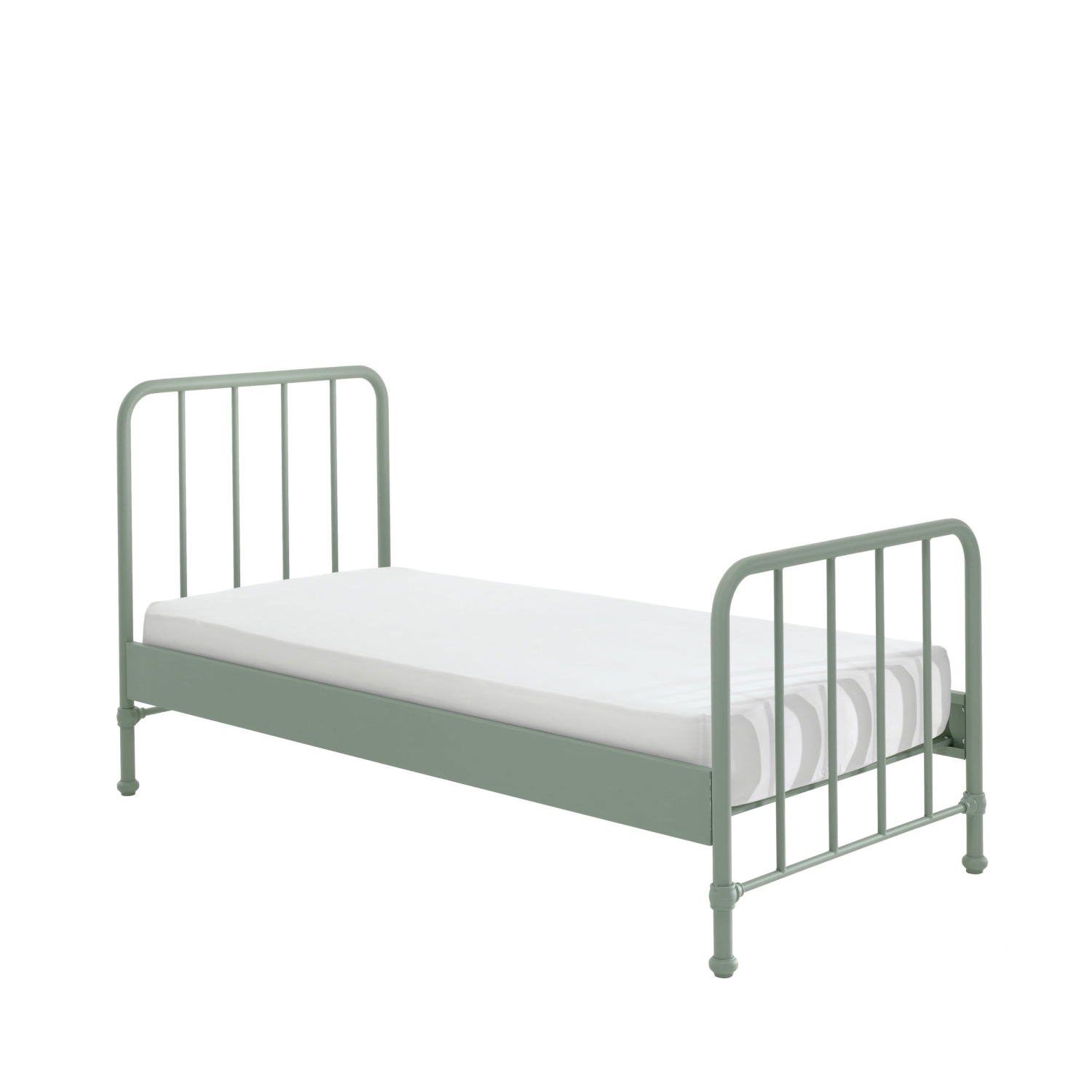 Atticora - Lit enfant en métal 90x200cm - Vert olive