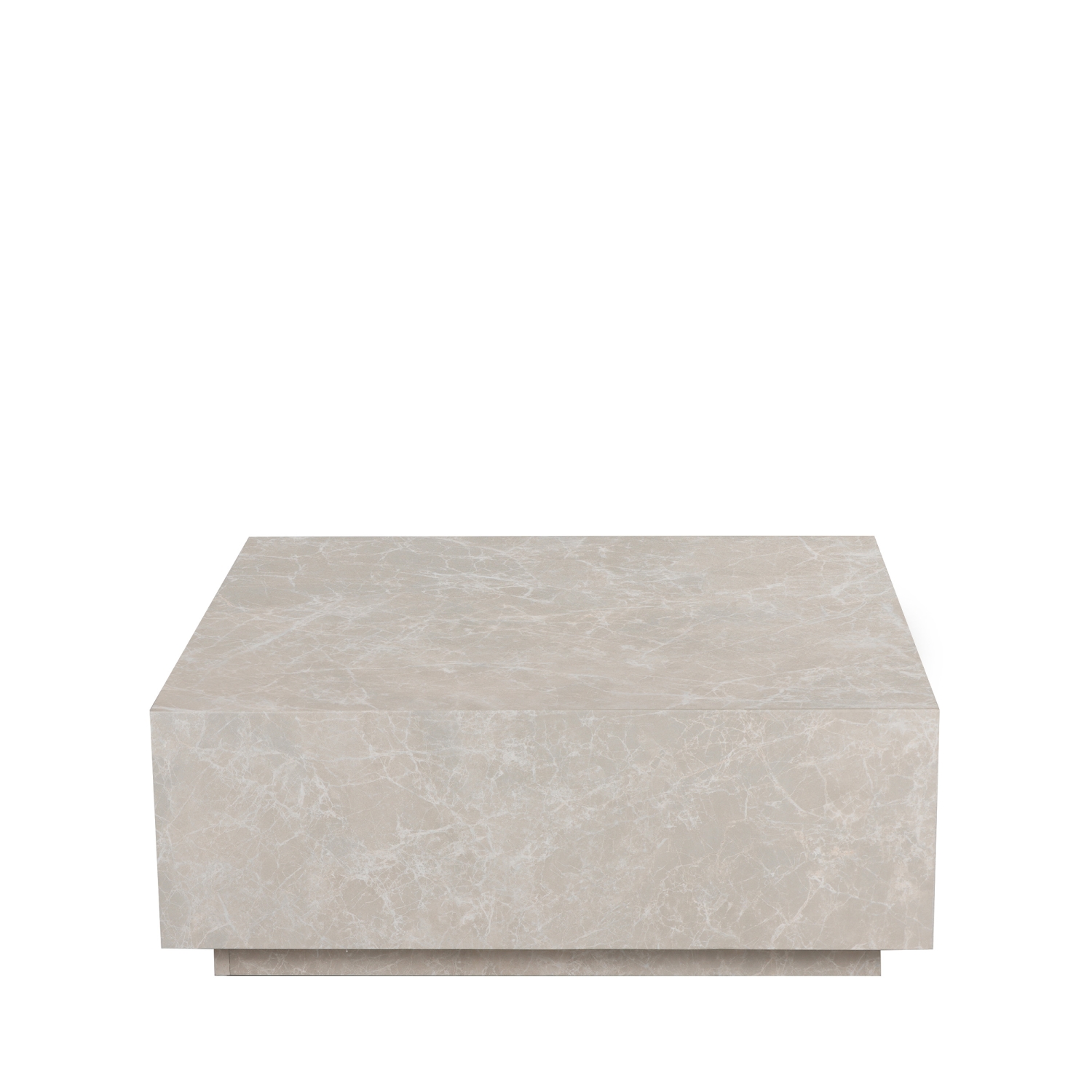 Lipani - Table basse carrée effet marbre 90x90cm - Beige