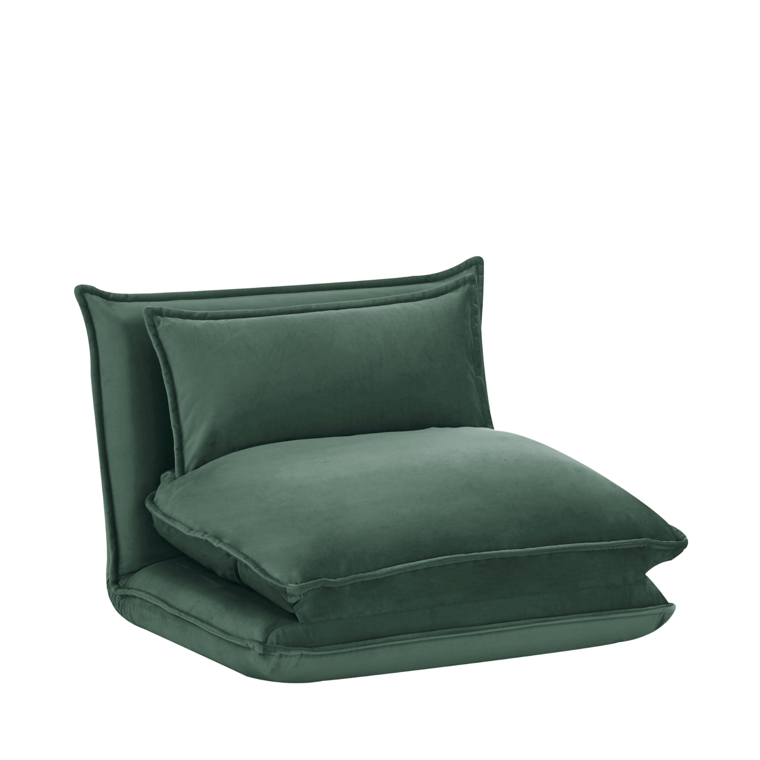 Nala - Chauffeuse convertible 1 place en velours - Vert forêt