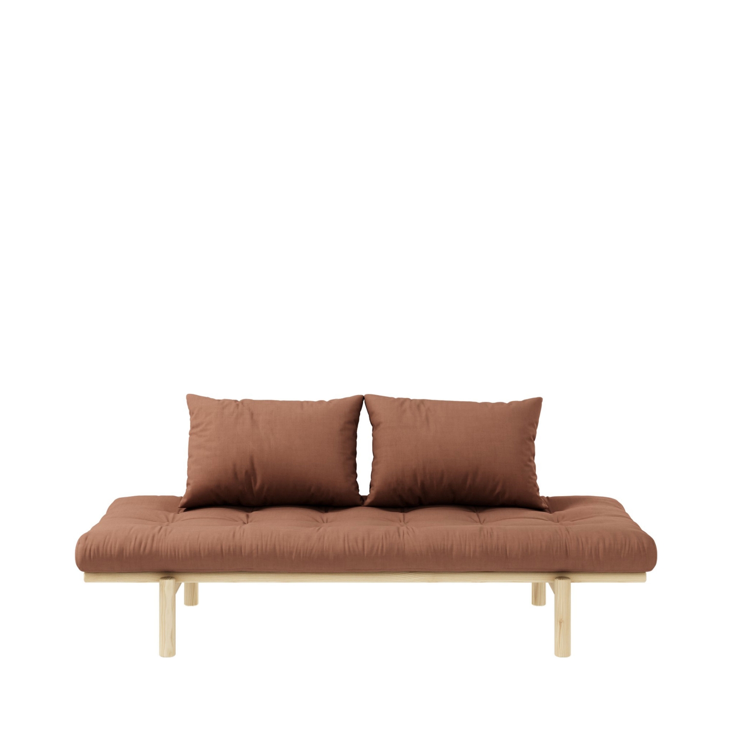 Pace - Daybed en bois naturel et tissu - Marron argile