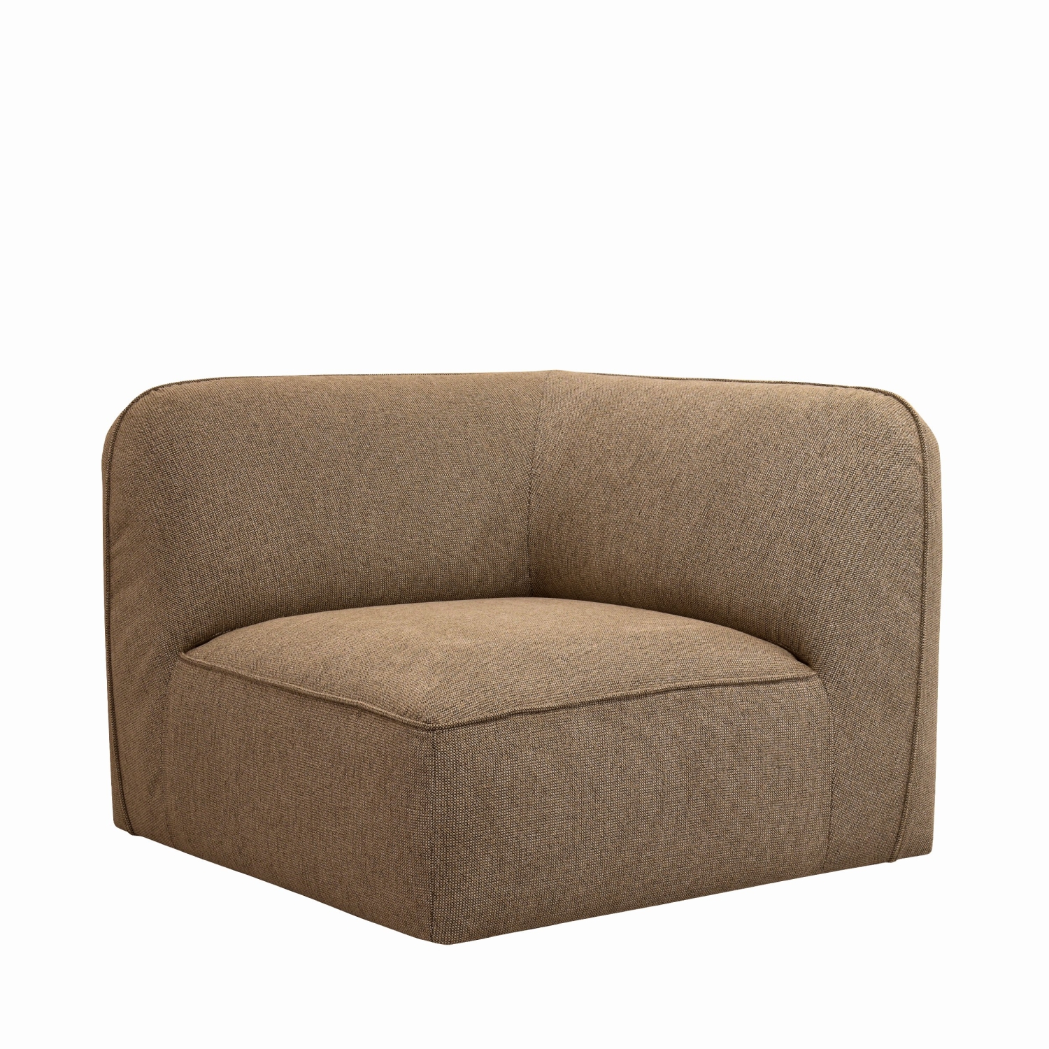 Noor - Angle réversible pour canapé modulable en tissu - Caramel chiné