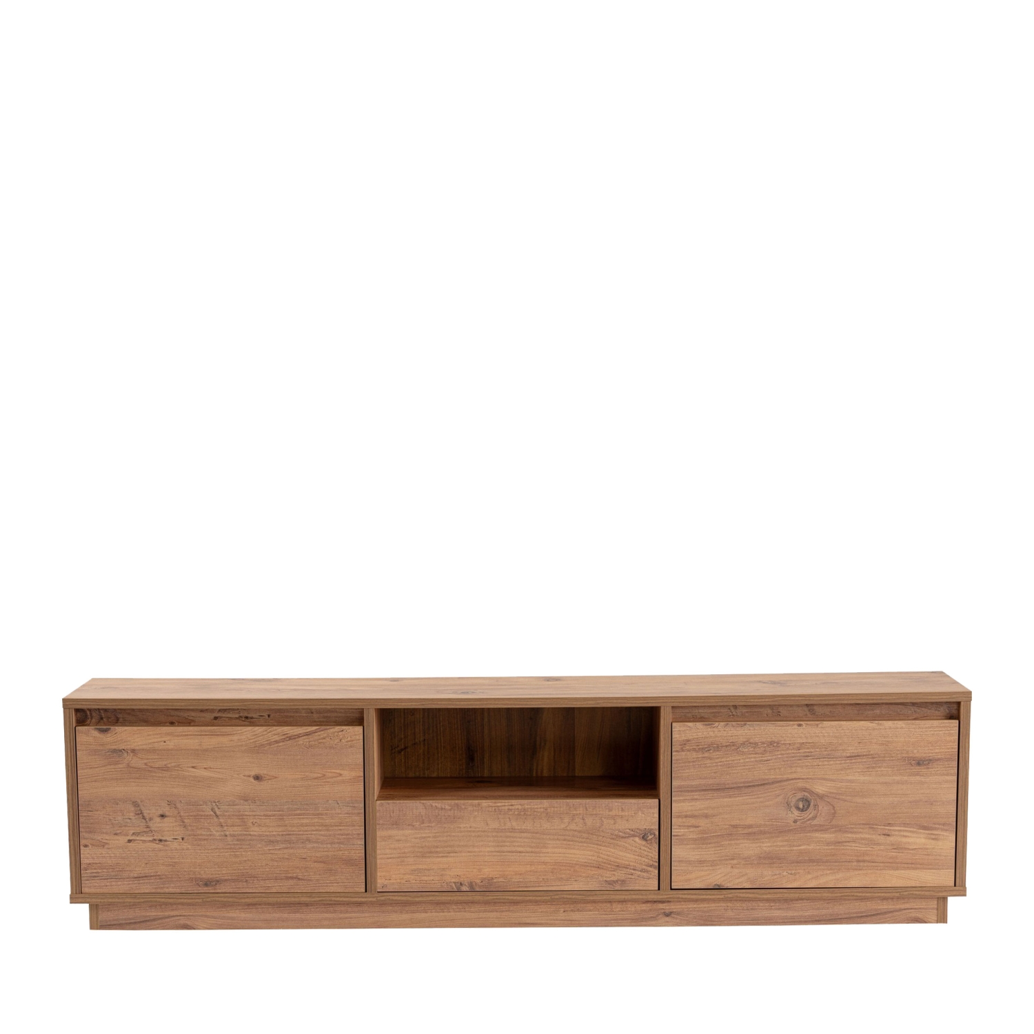 Vlad - Meuble TV 3 portes en bois L160cm - Bois clair