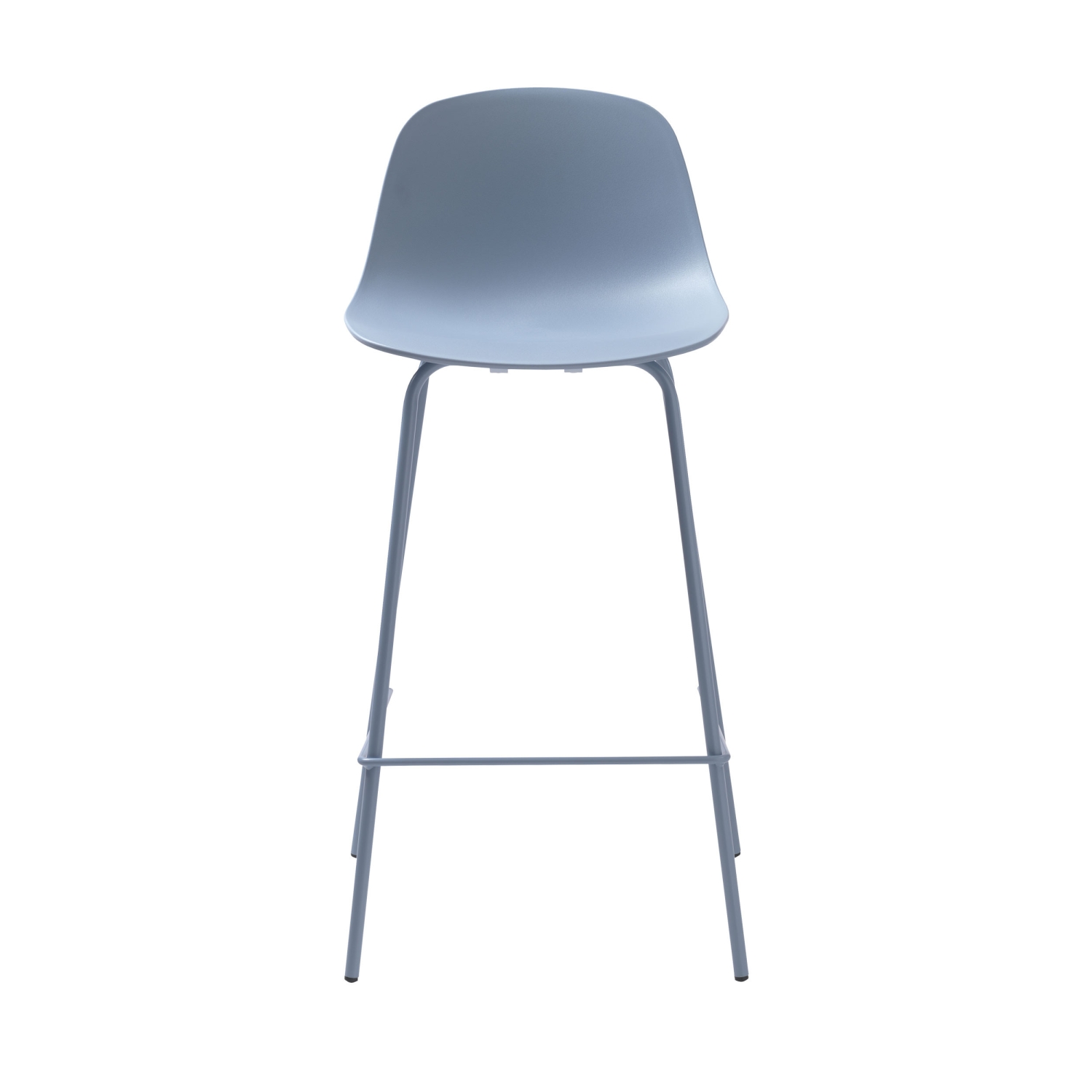 Hel - Lot de 2 chaises de bar en plastique et métal H67,5cm : Couleur - Bleu