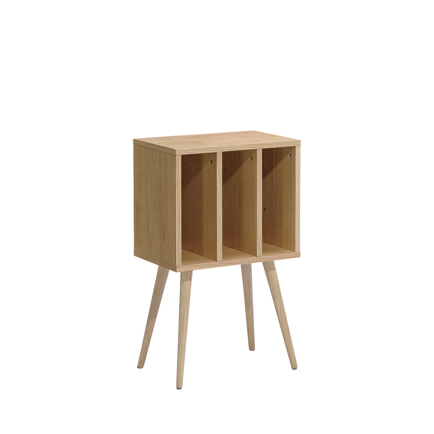 Elvdal - Meuble de rangement vinyles en bois - Bois clair