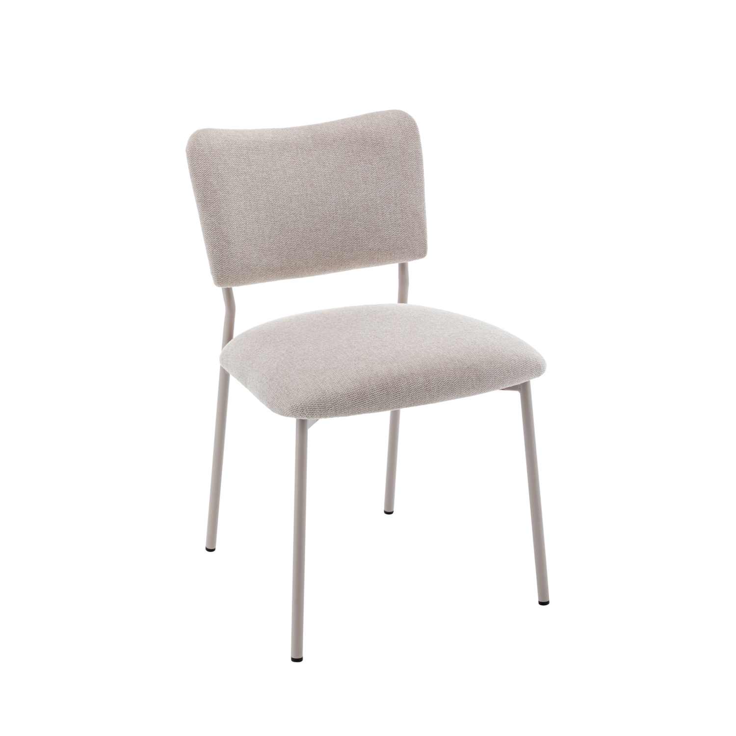 Vander - Lot de 2 chaises en tissu et métal pieds beiges - Beige