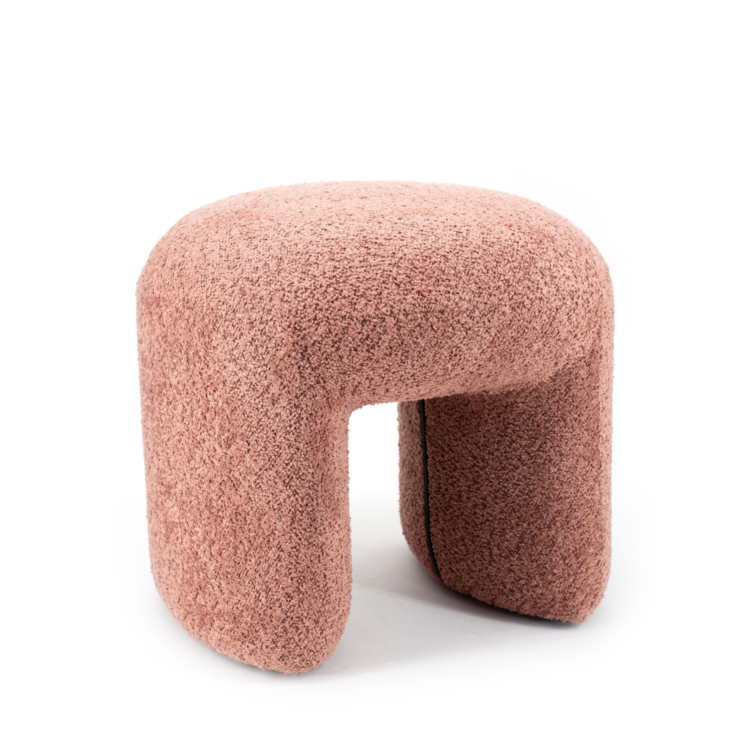 Sahi - Pouf en tissu bouclette - Terracotta