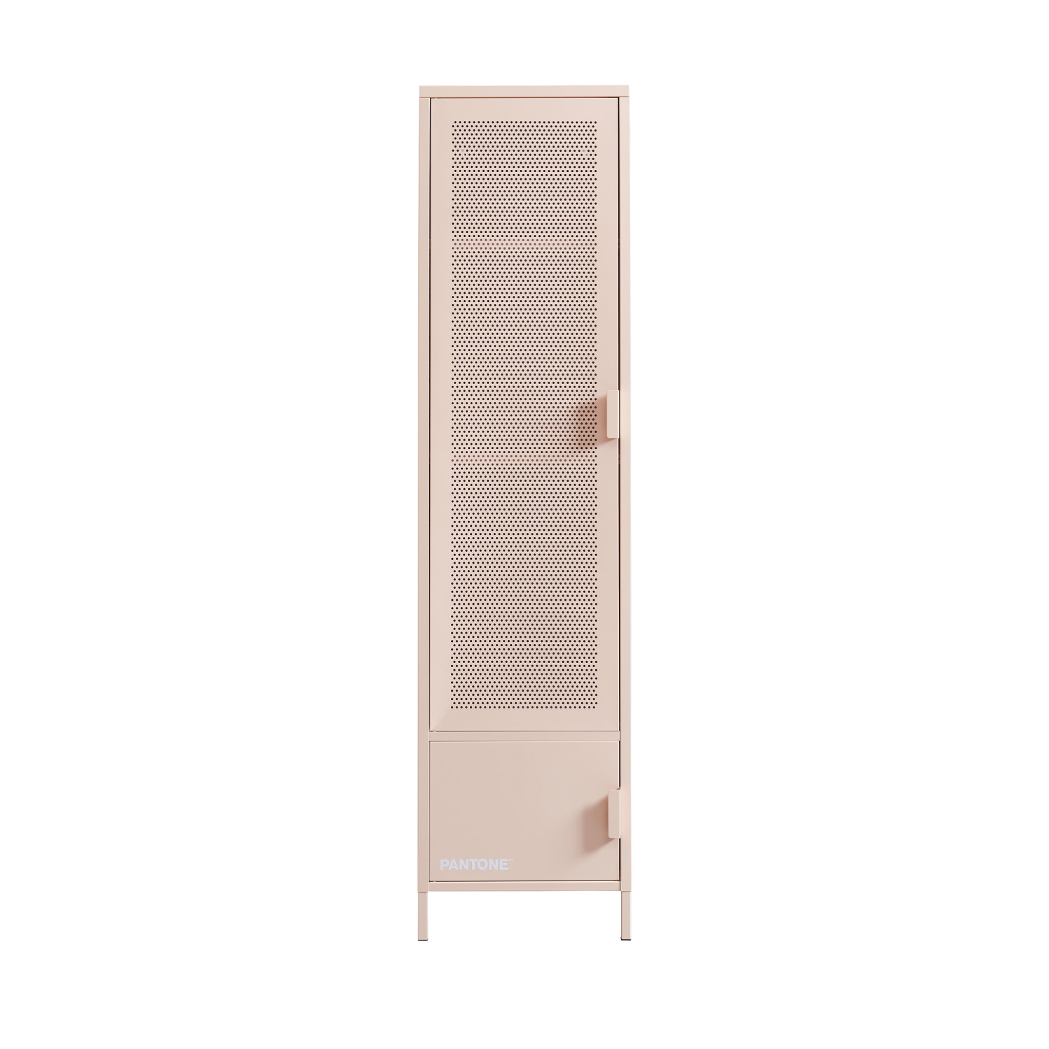 Nino - Colonne de rangement 2 portes en métal PANTONE H180cm - Rose blush